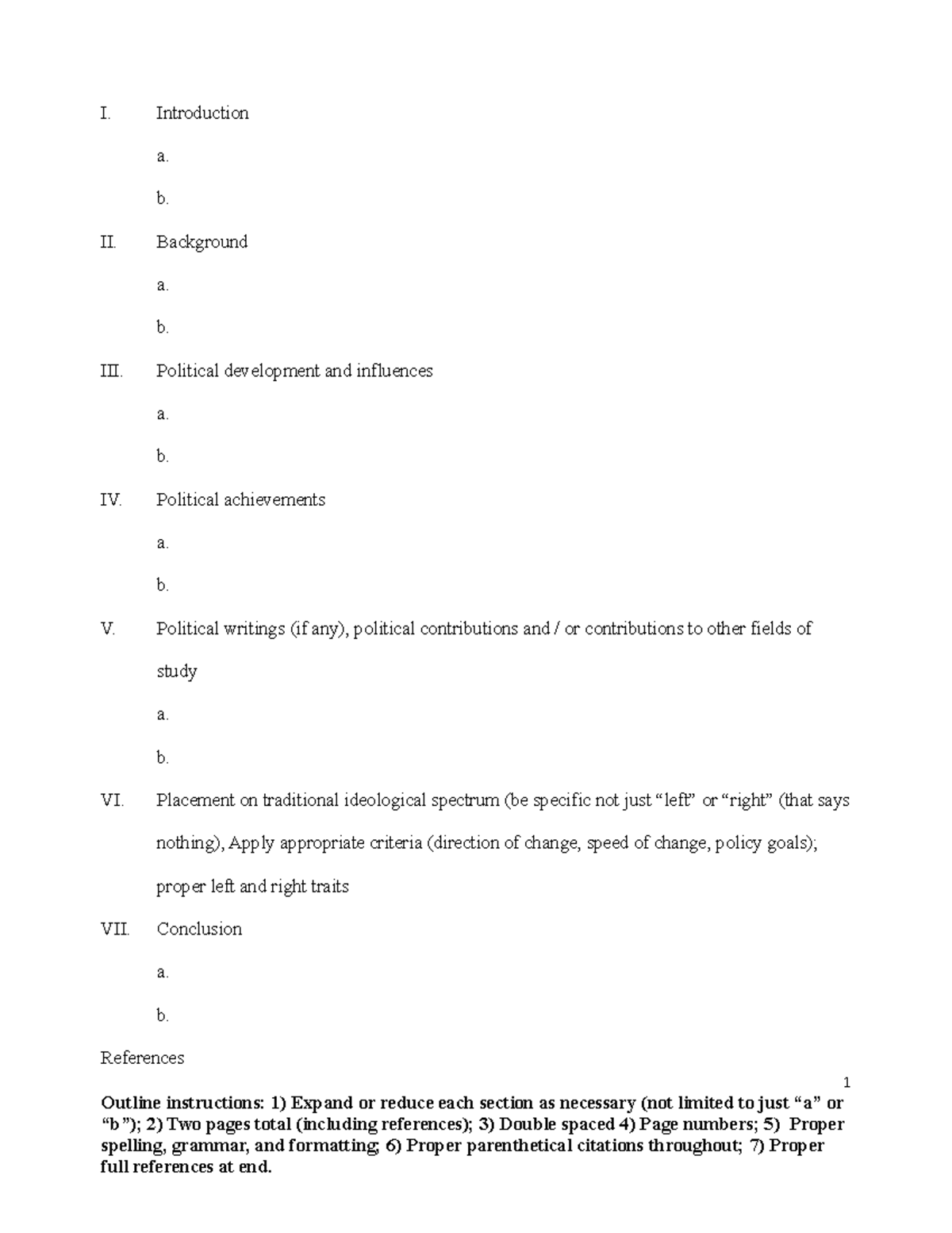 Sample+Outline+%28101+and+102%29 - I. Introduction a. b. II. Background ...