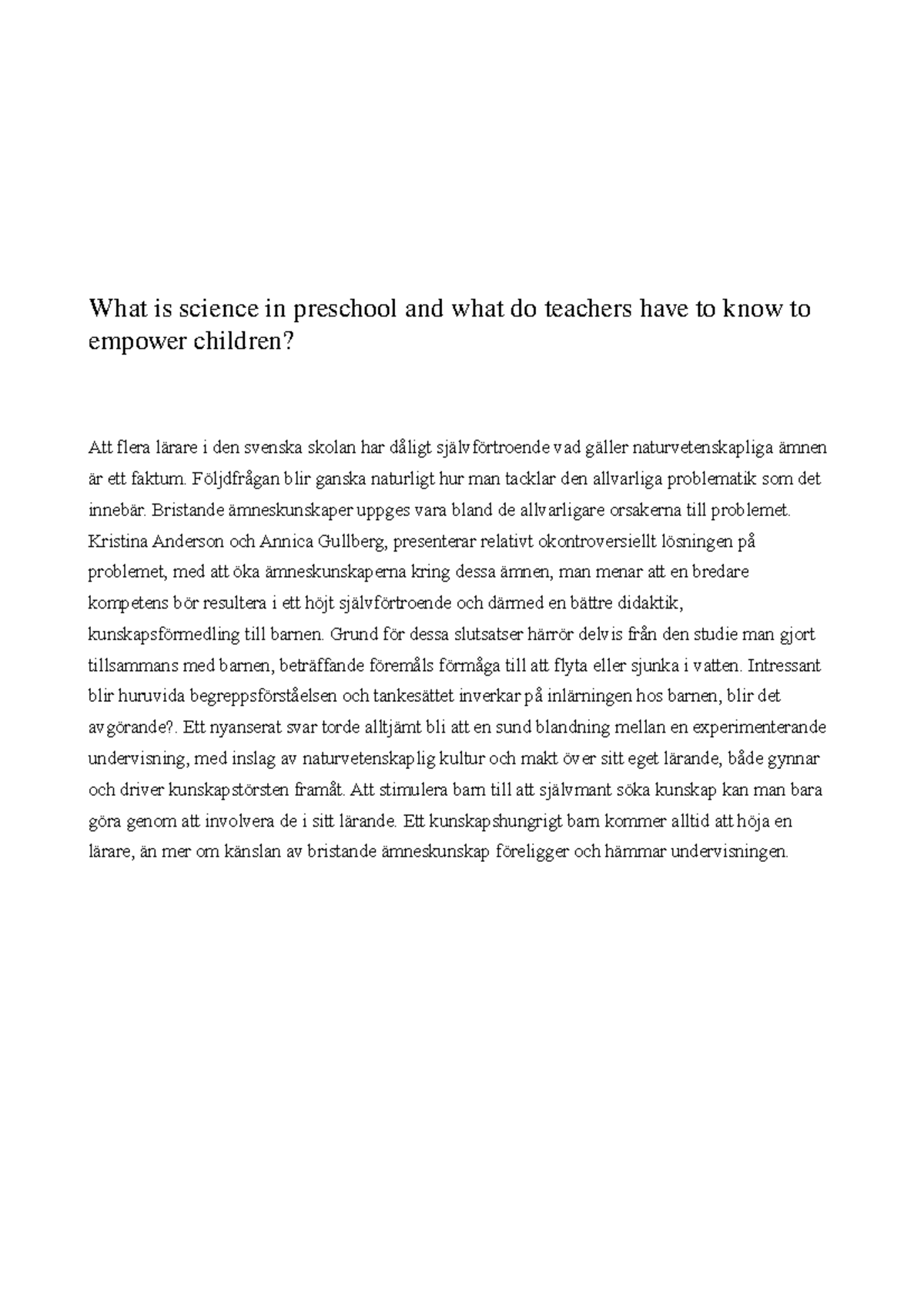 artikelseminarium-what-is-science-in-preschool-and-what-do-teachers