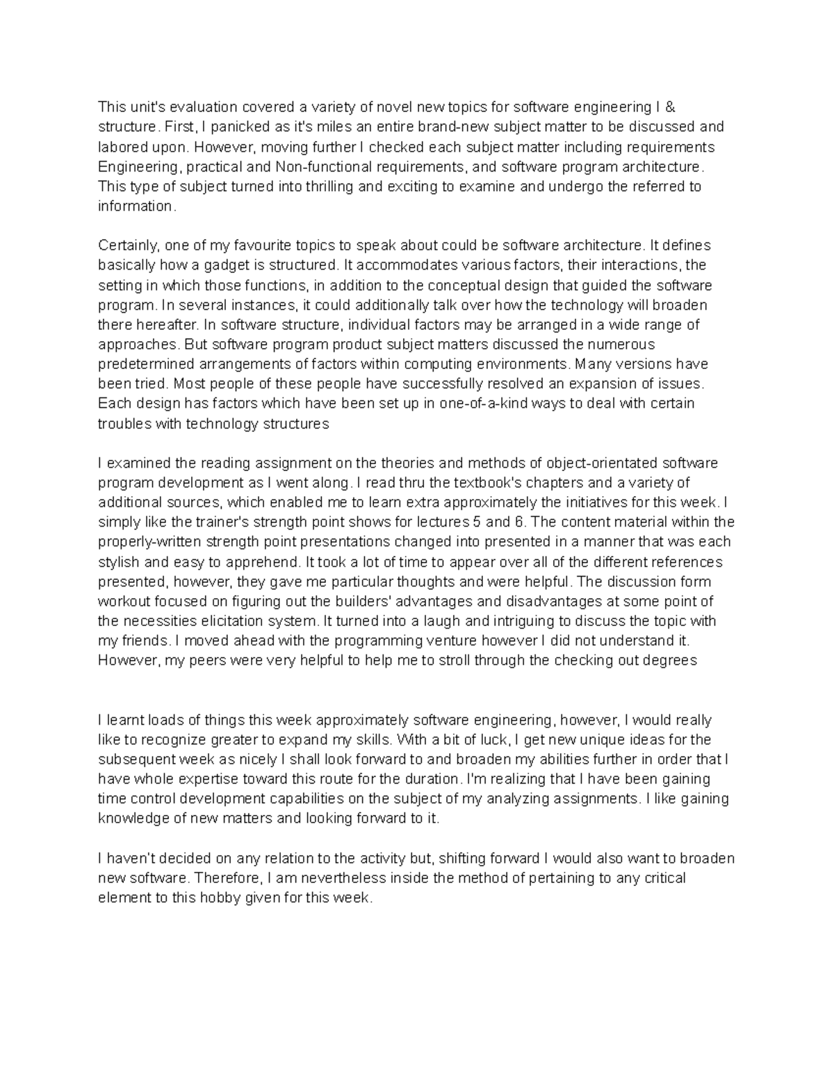 CS 2401 Learning Journal unit 2 - This unit's evaluation covered a ...