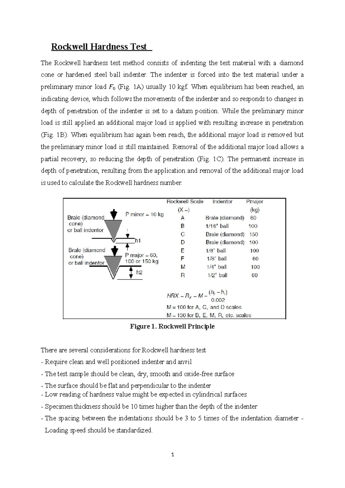 Rockwell, Vickers & Brinnel TEST Rockwell Hardness Test The Rockwell