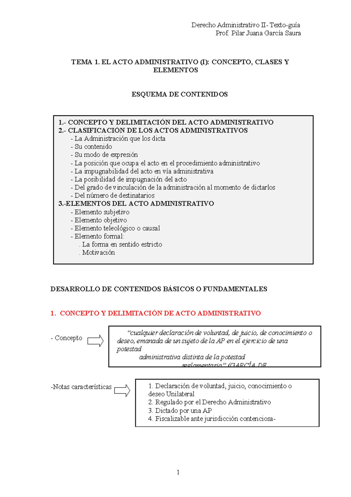 Tema 1. Acto Administrativo. Concepto, Clases Y Elementos - Derecho ...