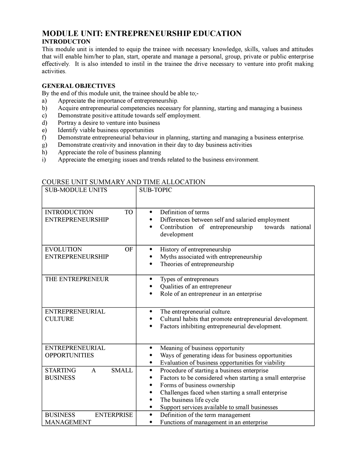 Editted EP Entrepreneurship Notes Wandeto - Copy-1-1 - MODULE UNIT ...