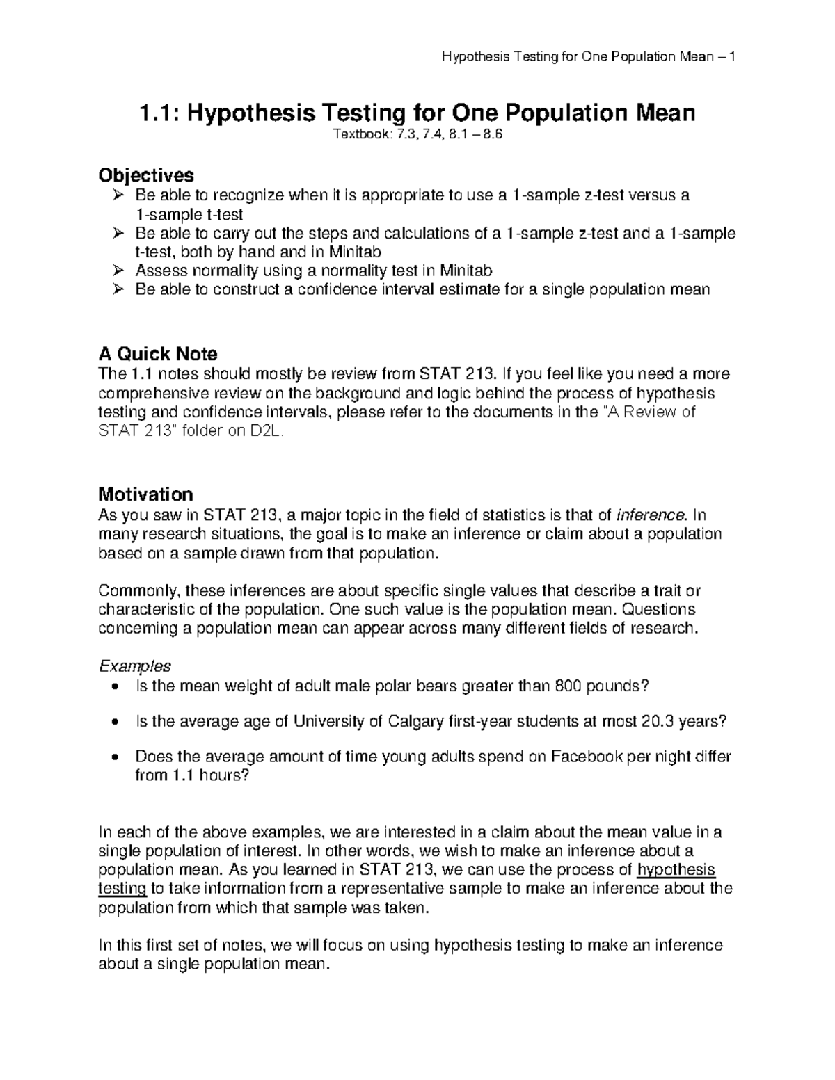 hypothesis testing one population calculator