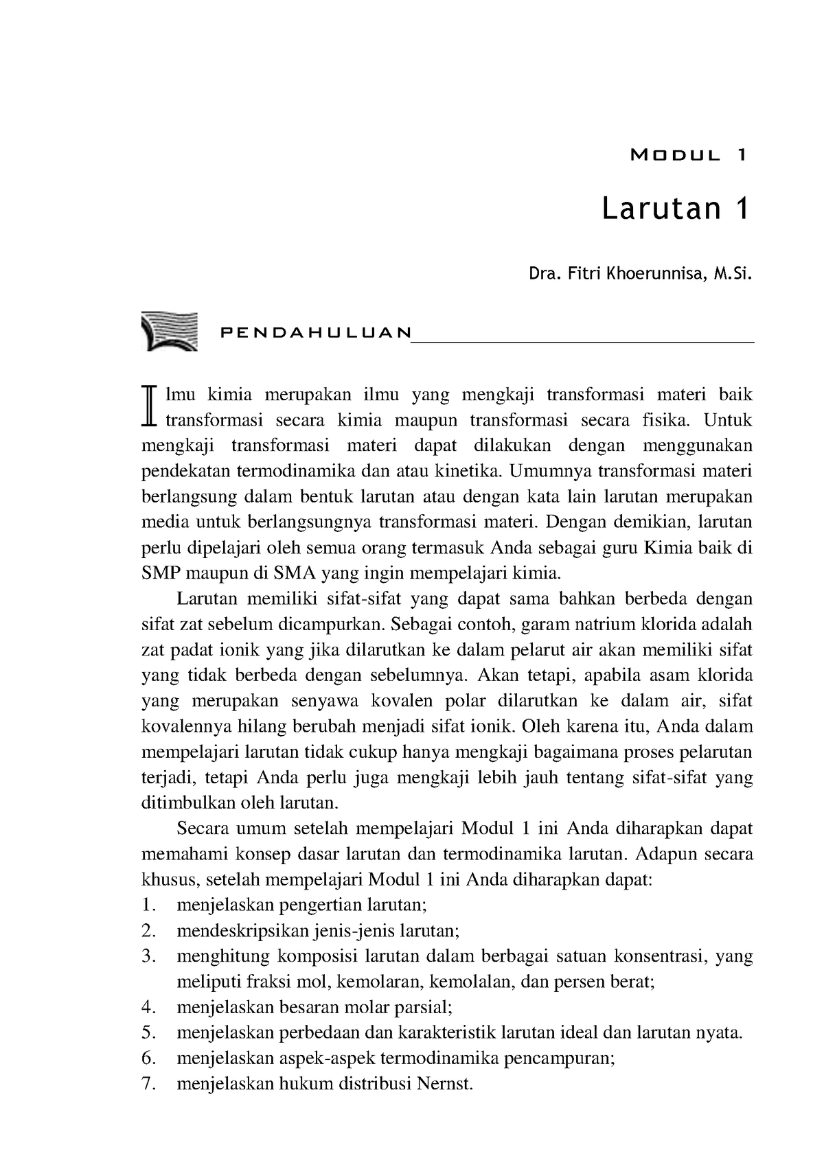 Modul Larutan - Ini Adalah Materi Perkuliahan Mata Kuliah Kimia Dasar ...