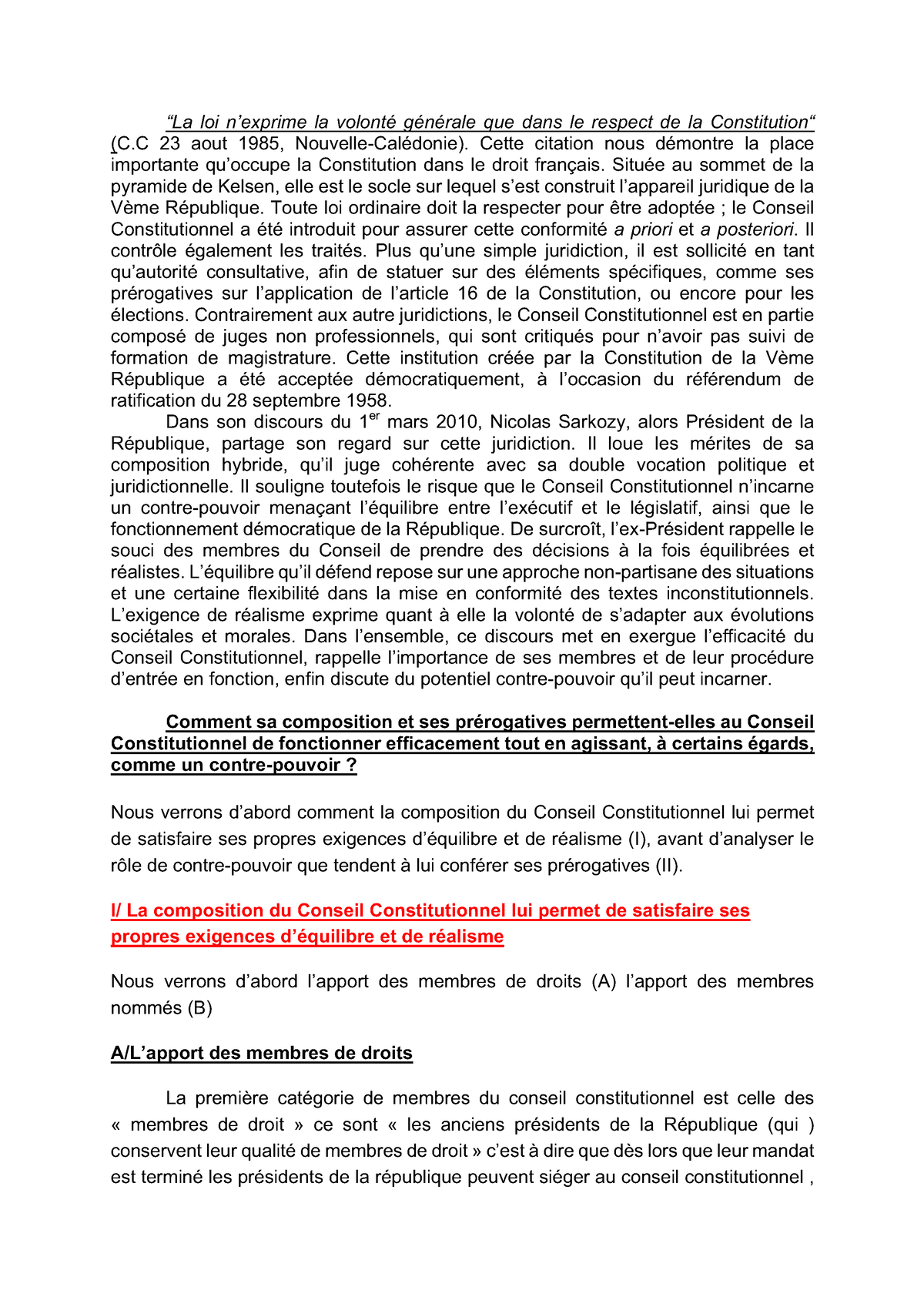 dissertation constitution et loi