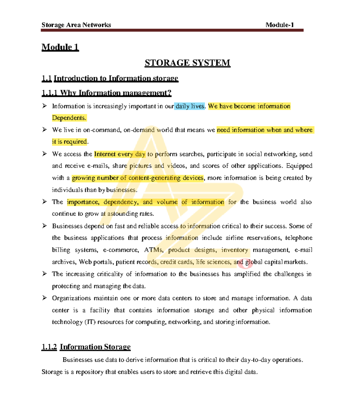 SAN Mod1@Az Documents - this is az document notes - Module 1 STORAGE ...