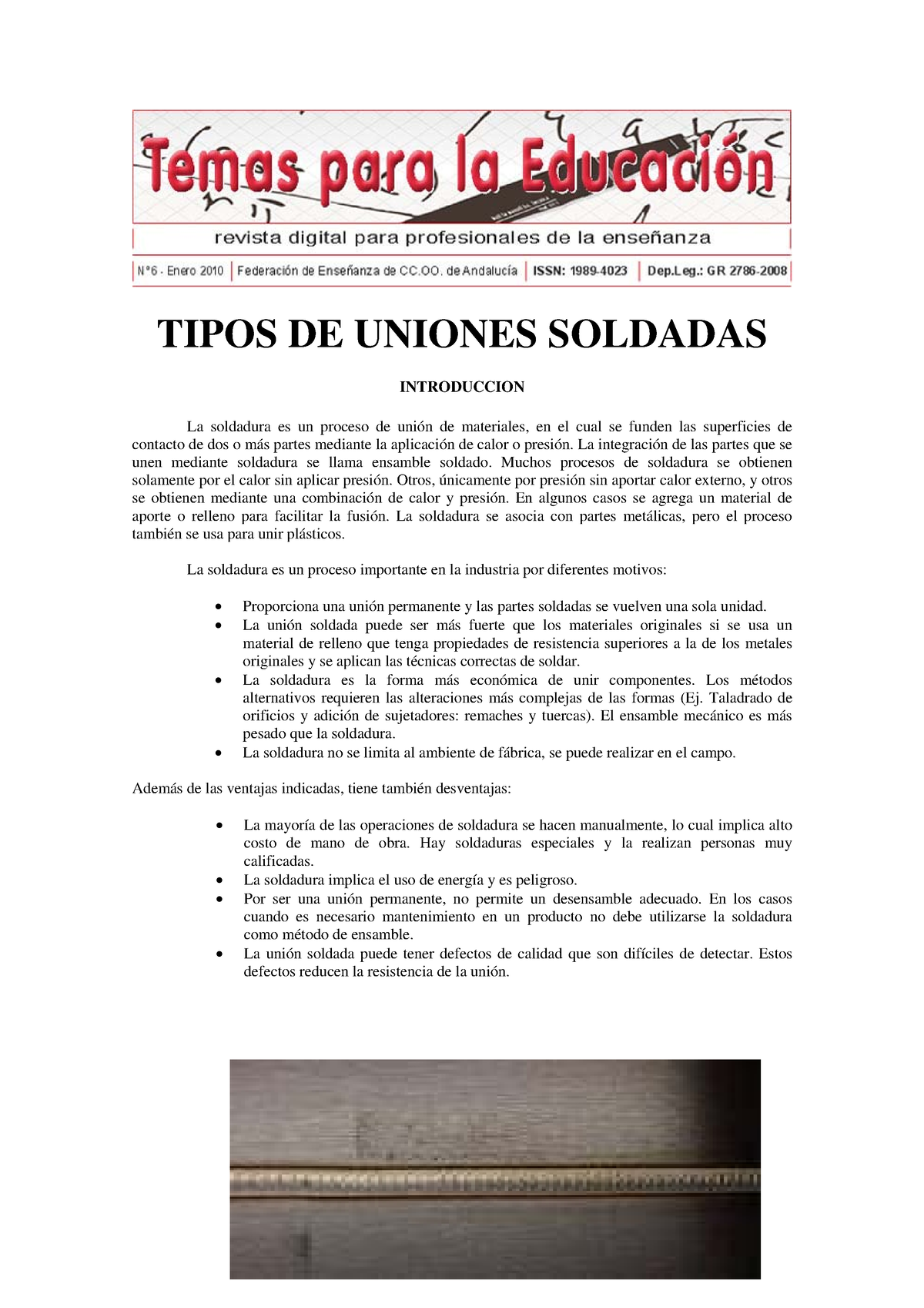 Clase DE Uniones Soldadas - TIPOS DE UNIONES SOLDADAS INTRODUCCION La ...