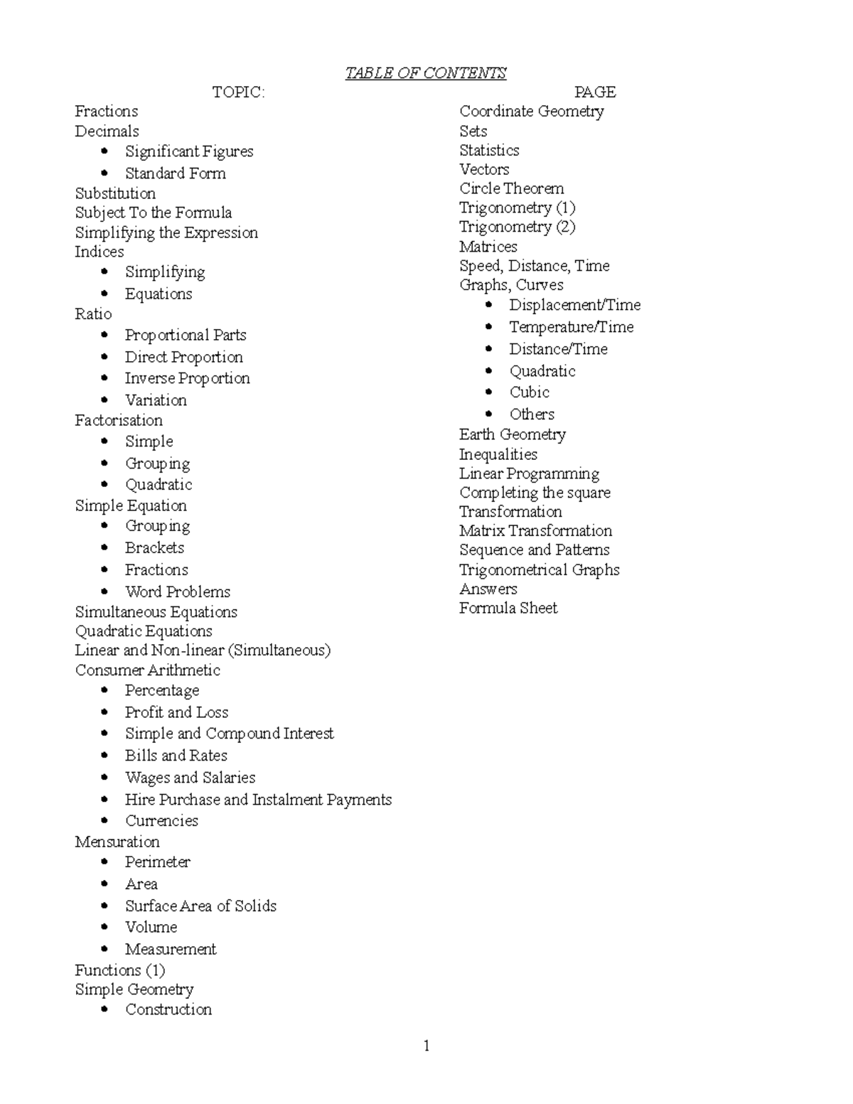 csec-maths-p2-sorted-by-topic-table-of-contents-topic-page-fractions