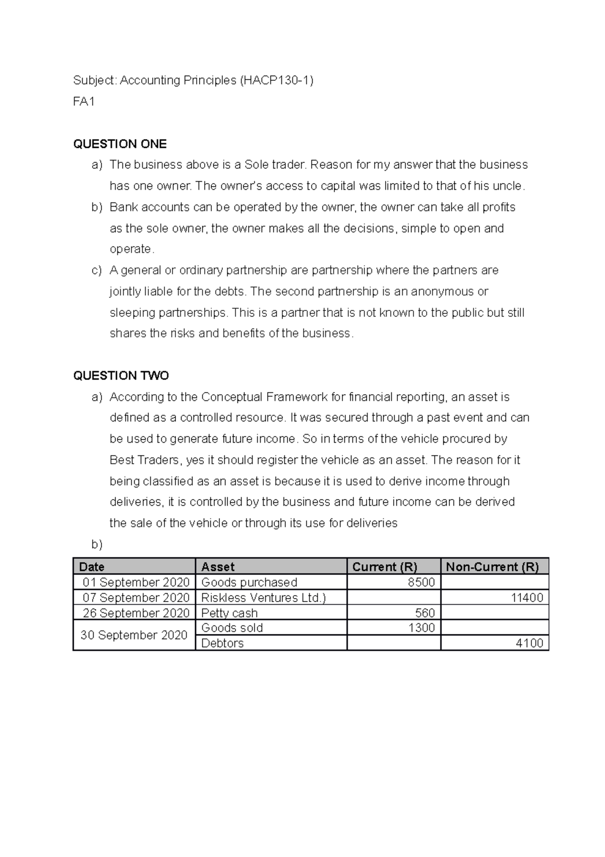 Accounting Principles 1 Answers - Subject: Accounting Principles ...