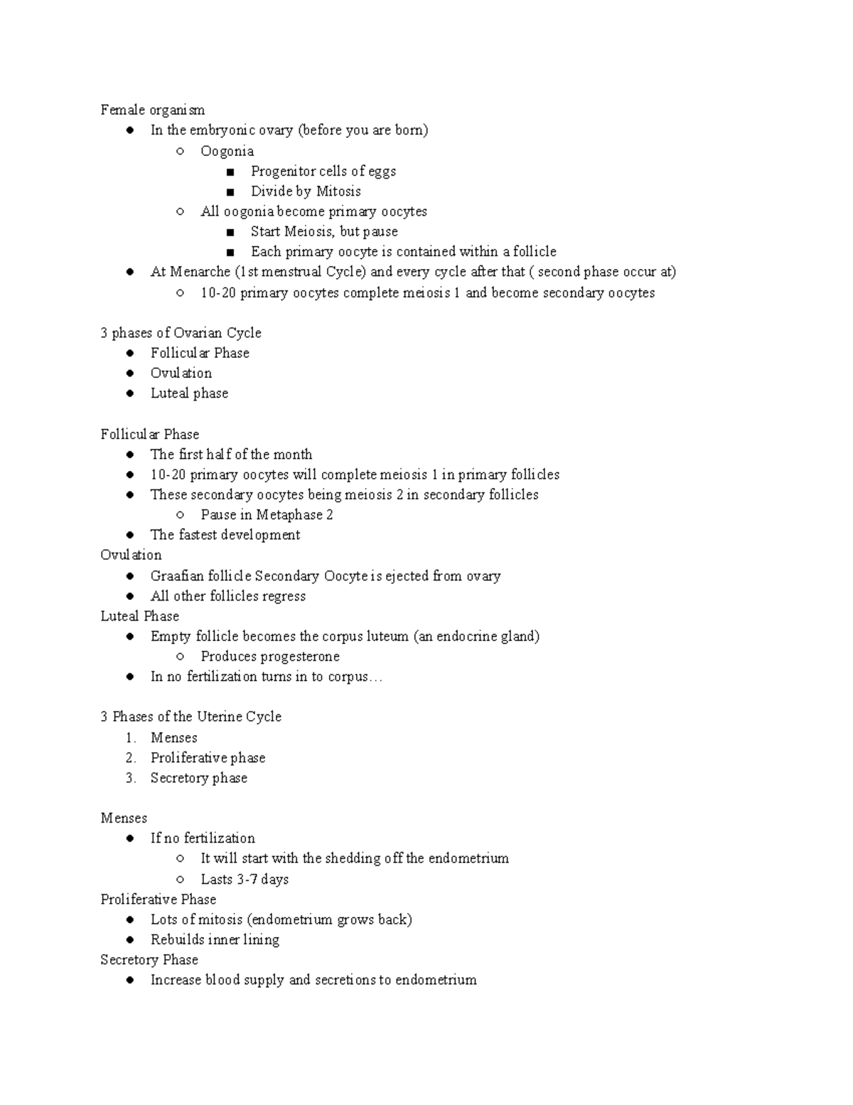 Feb 25, 2019 - Lecture notes 4 - Female organism In the embryonic ovary ...