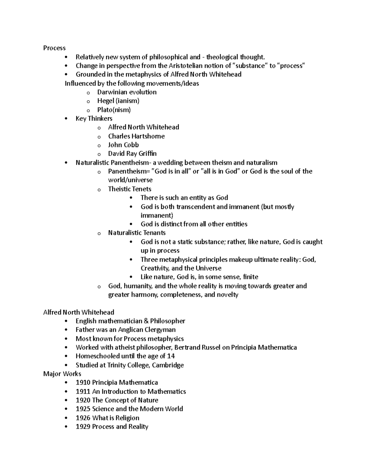 Process - Process Relatively new system of philosophical and ...