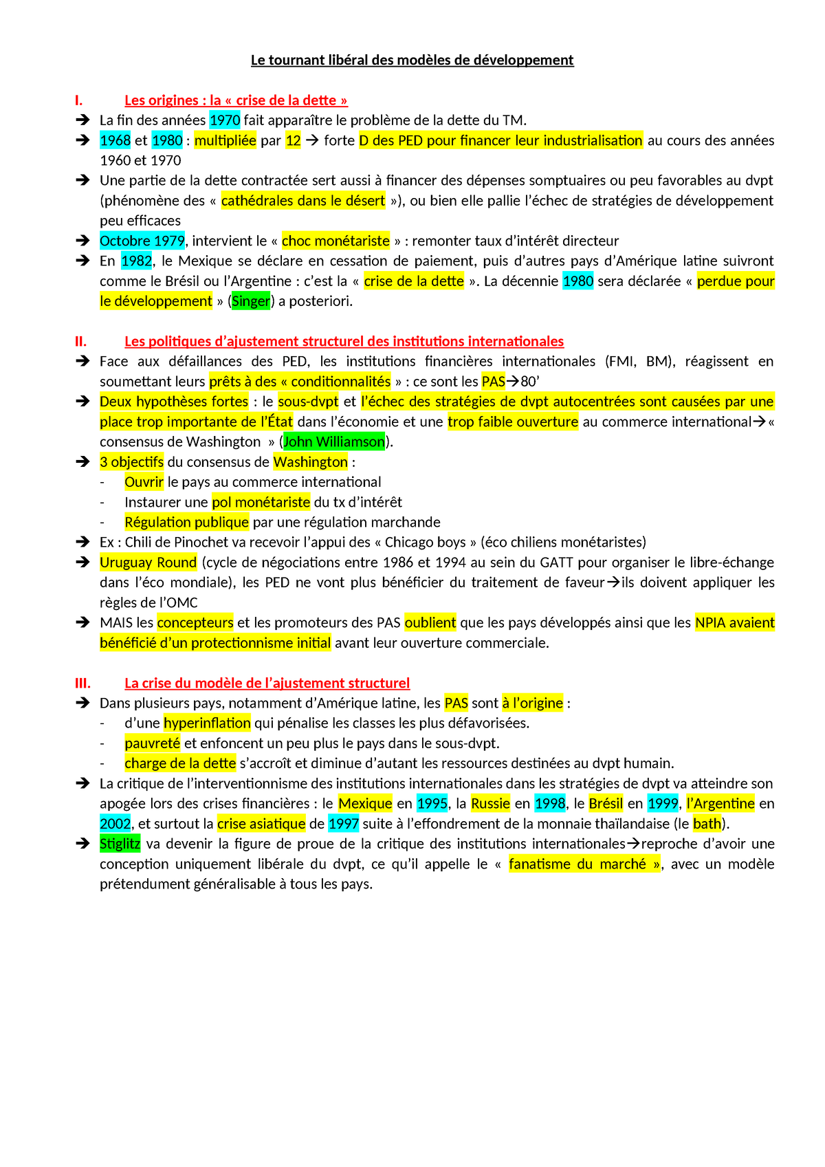 3 Le Tournant Lib‚ral Des Mod Šles De D‚veloppement - Le Tournant ...