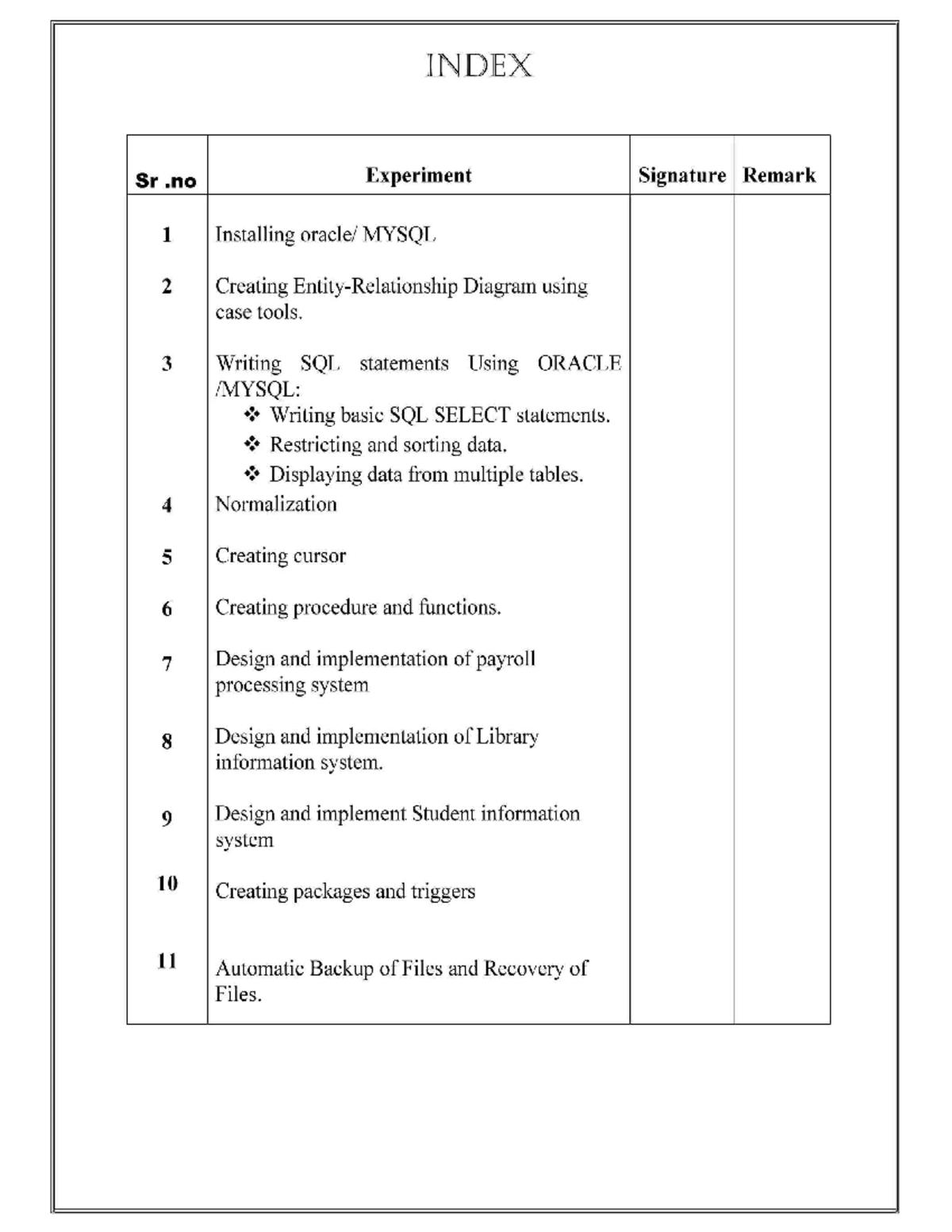 dbms lab file for aktu B.tech Studocu