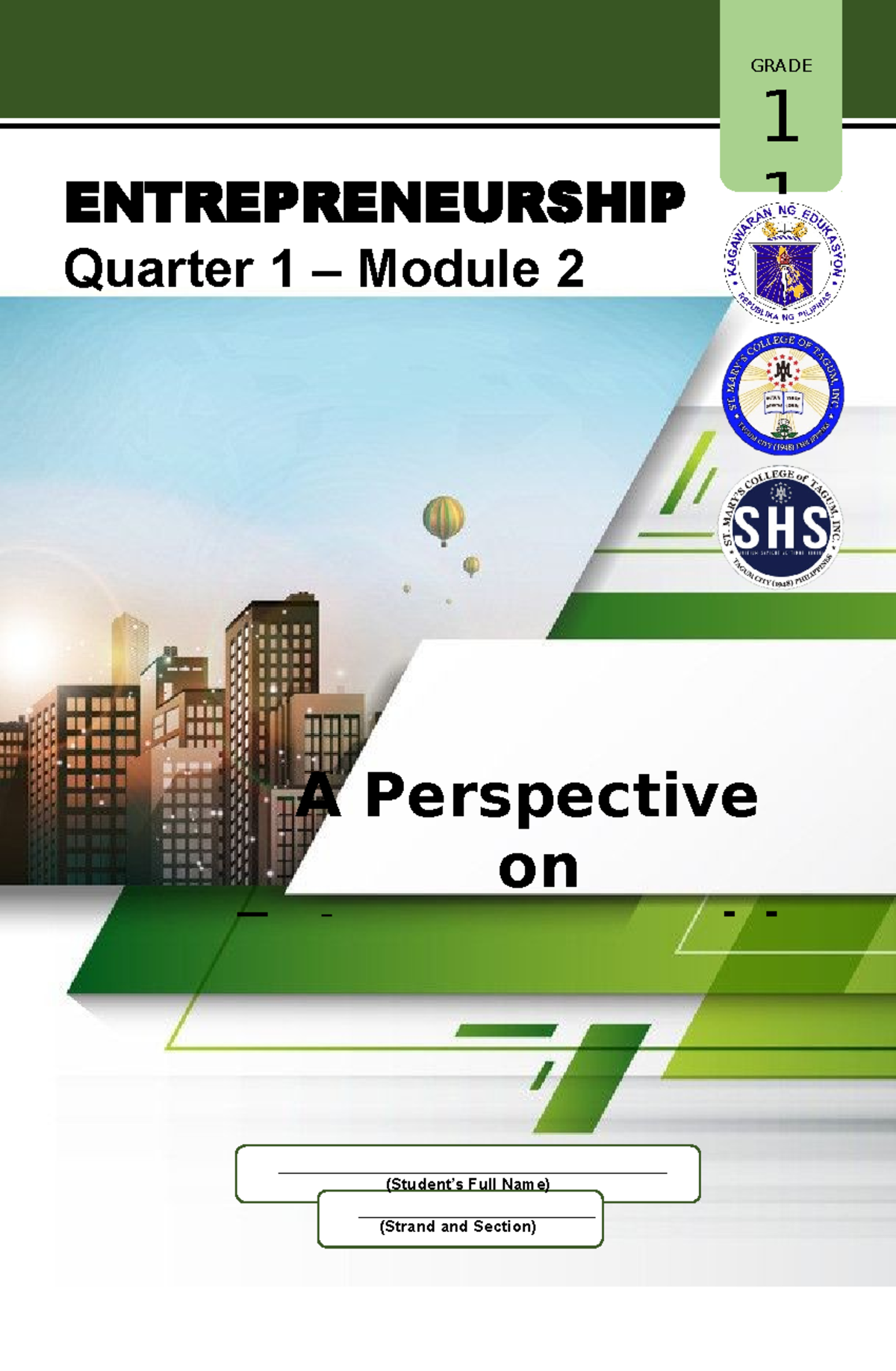 Final Module 2 Entrep - useful - MODULE 2 A PERSPECTIVE ON ...