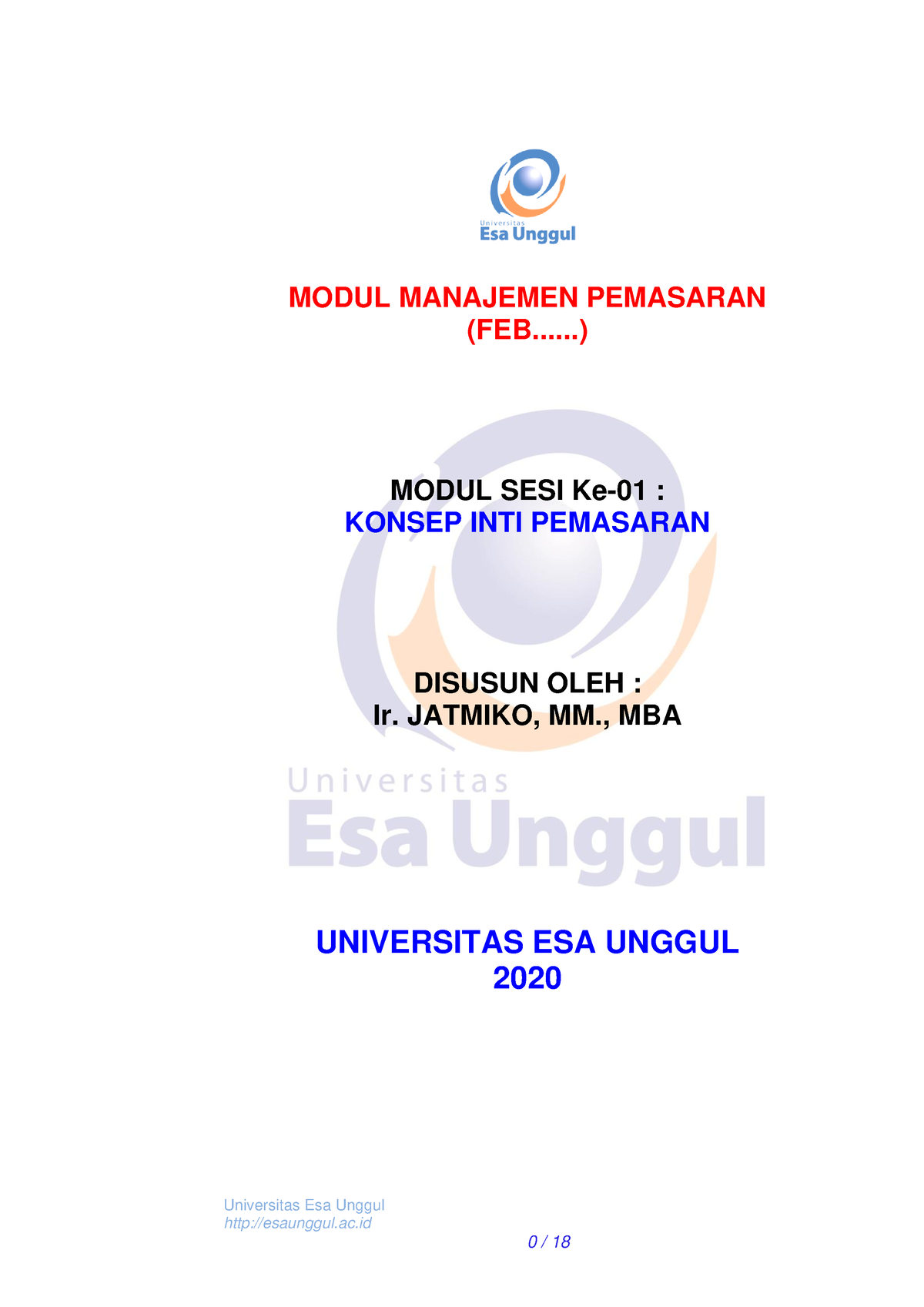 A. Modul.MP1.Konsep Inti Pemasaran - Universitas Esa Unggul Esaunggul ...