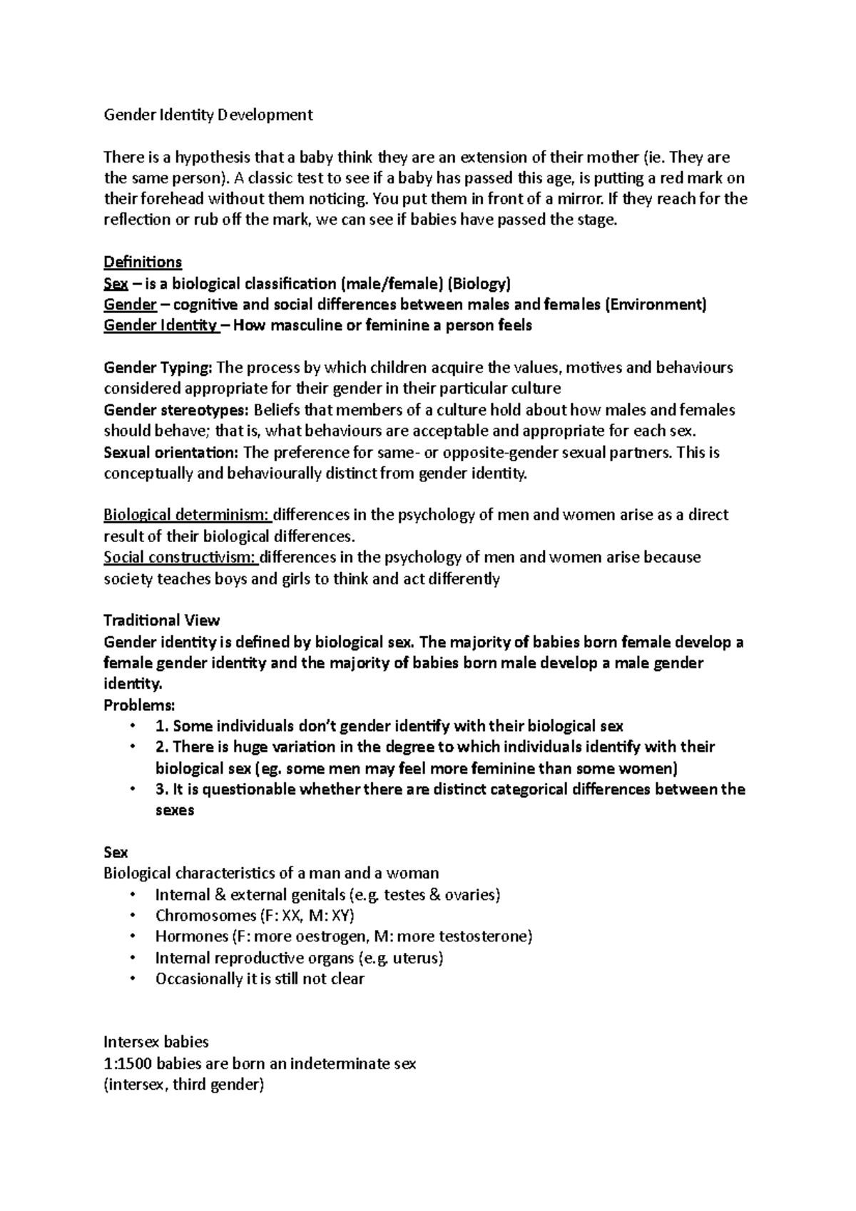 Gender Identity Development - Gender Identity Development There is a ...