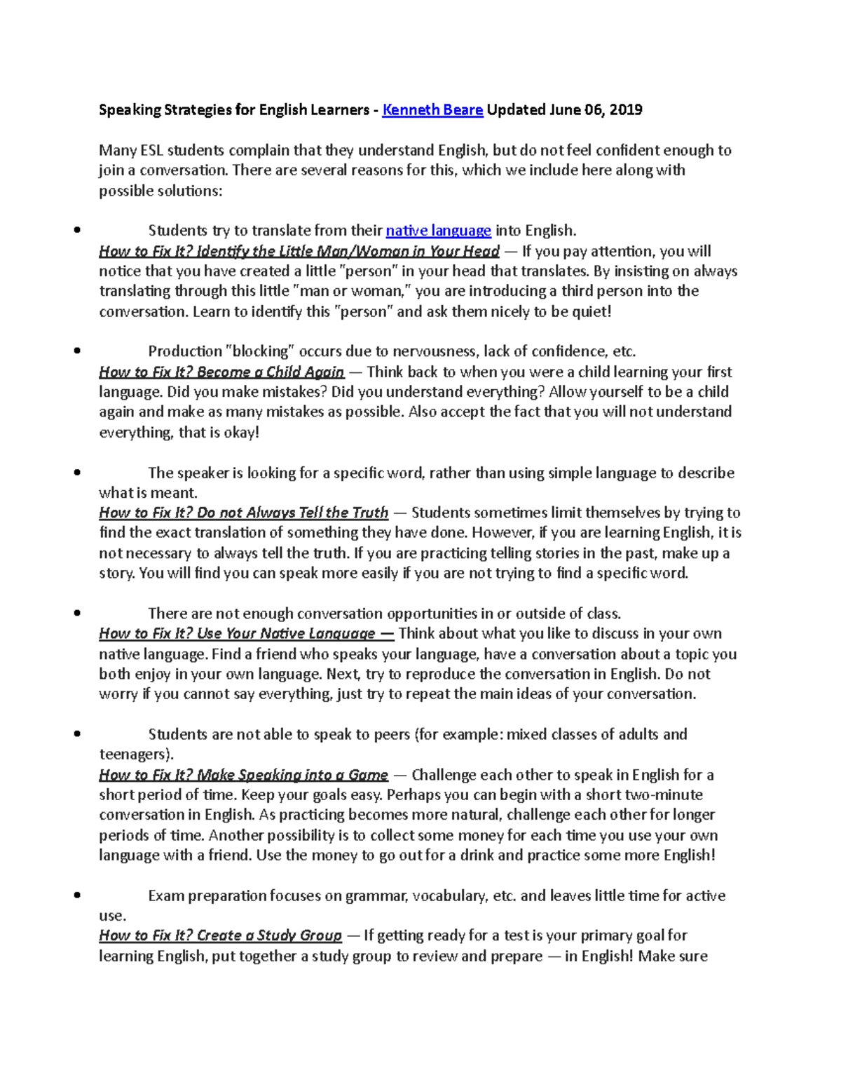 UA1 - WEEK 1 - Speaking Strategies - Speaking Strategies for English ...