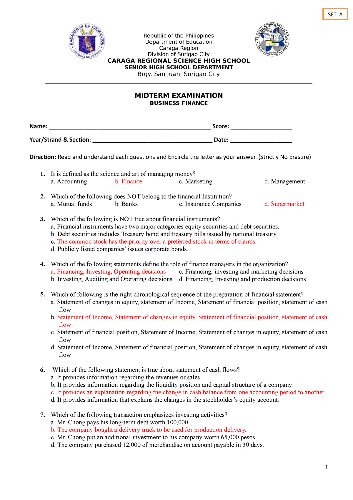 Midterm Exam SET A With Answers - Republic Of The Philippines ...