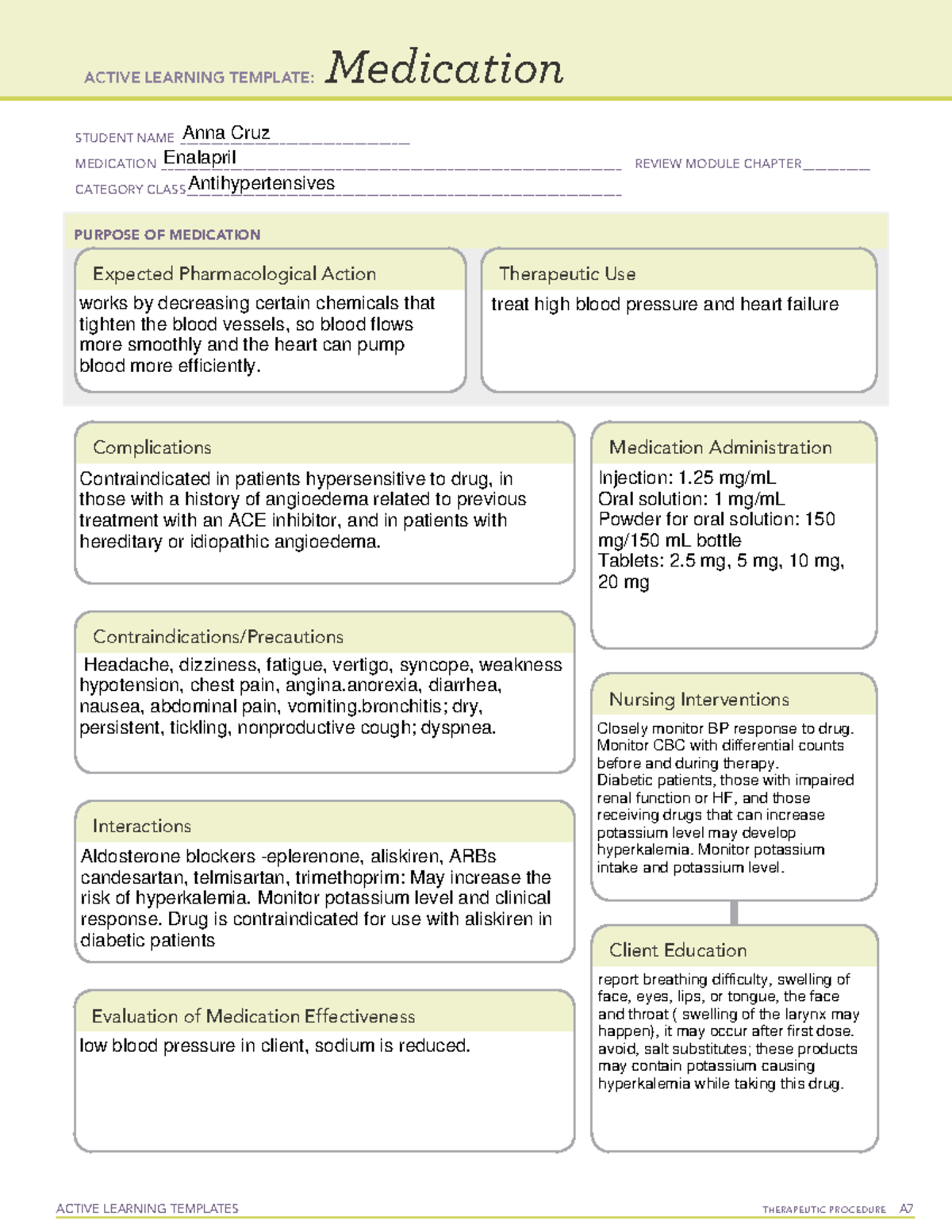 Enalapril - cardiac medication for patients who needs this medication ...