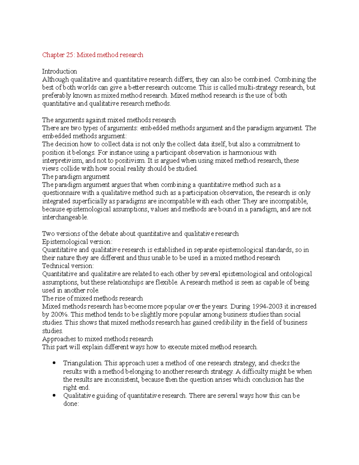 Chapter 25 Mixed method research - Chapter 25: Mixed method research ...