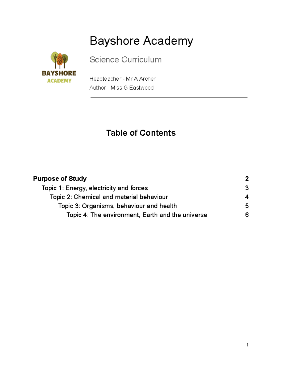 Untitled document - Intro - Bayshore Academy Science Curriculum ...