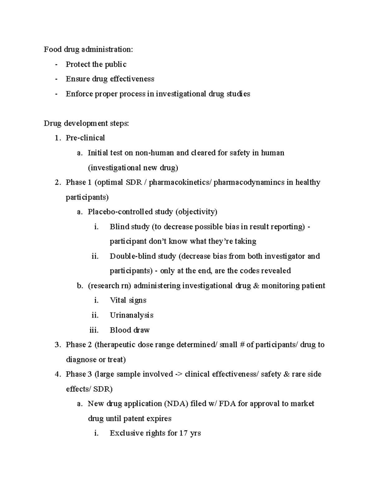 Class 11 (3) - Lecture notes 52-56 - Food drug administration ...