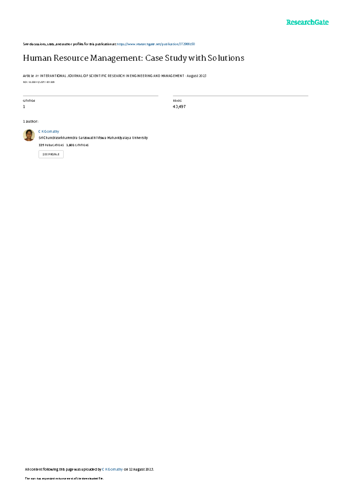Human Resource Management Case Studywith Solution - See discussions ...