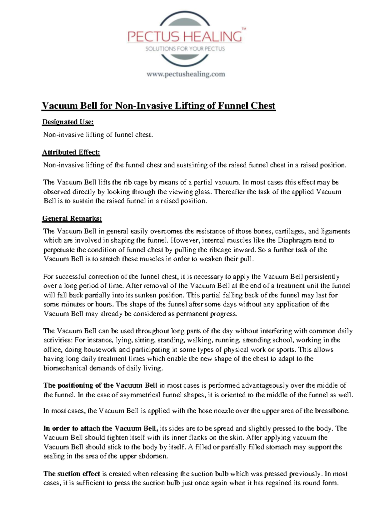 Vacuum Bell Instruction Manual PH Vacuum Bell for NonInvasive Lifting of Funnel Chest Studocu