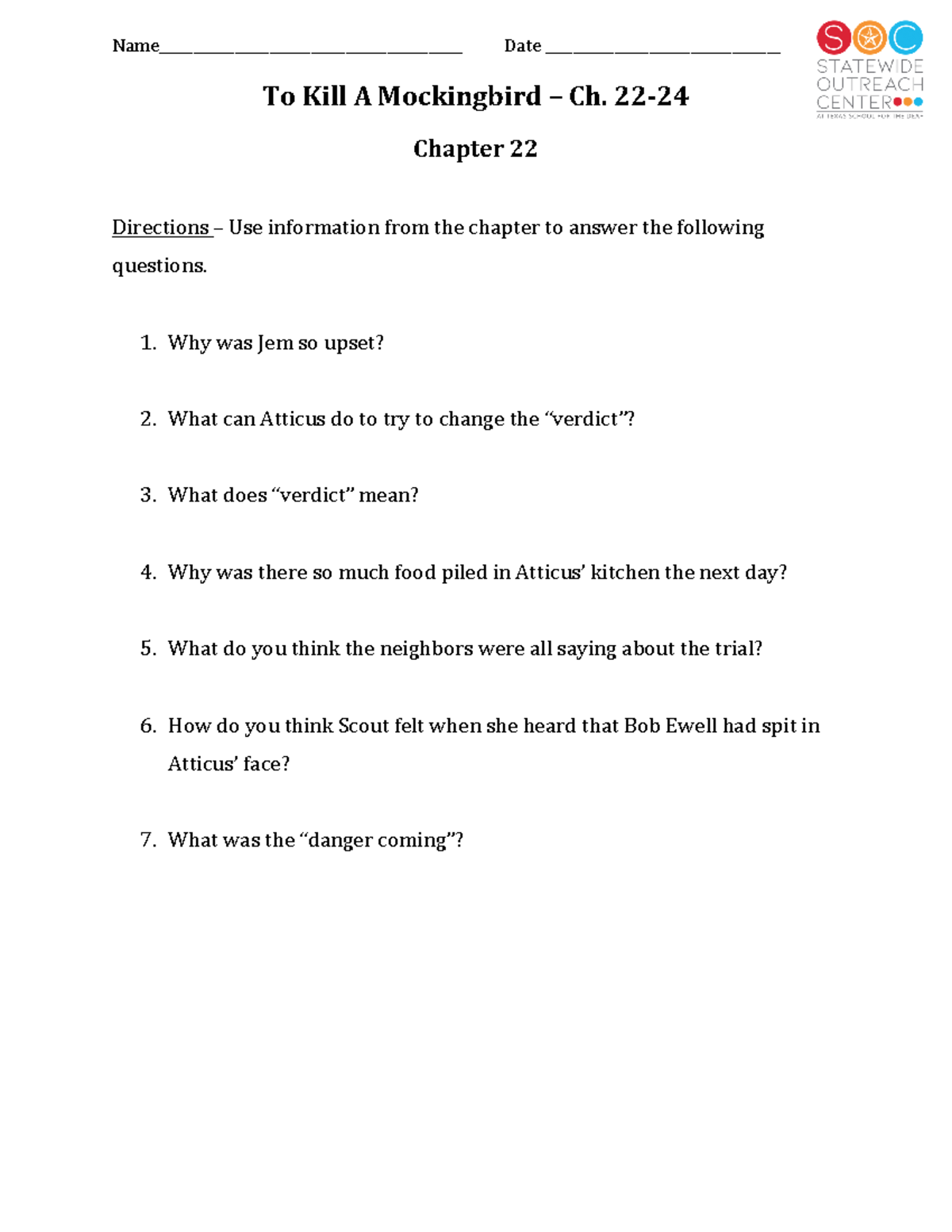 TKAM Quiz Questions 2224
