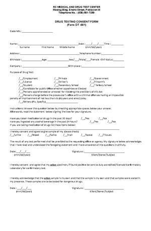 CCF Forms NEW - agadgasdg - RC MEDICAL AND DRUG TEST CENTER MASLOG BLDG ...