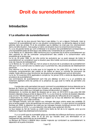 Surendettement Cours Du Master 2 De Droit Des Affaires