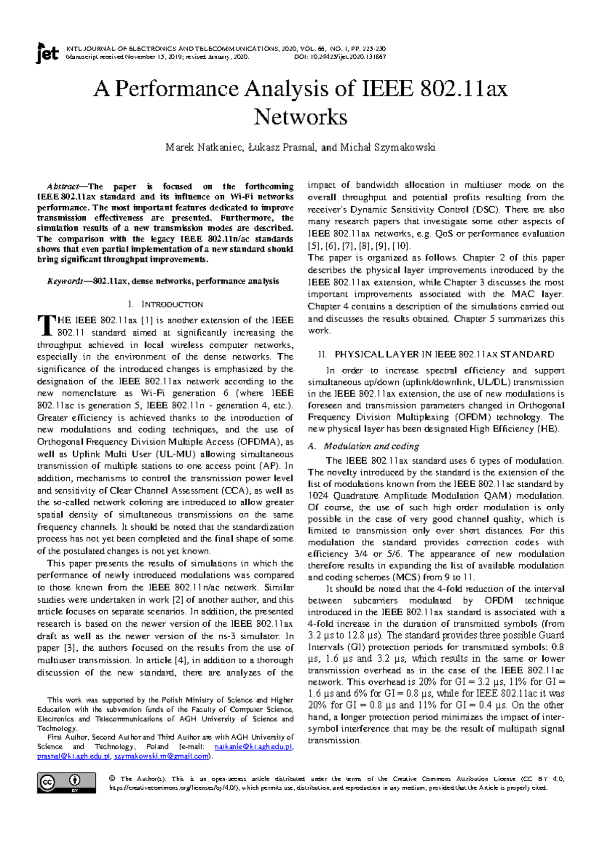 A Performance Analysis of IEEE 802 - INTL JOURNAL OF ELECTRONICS AND ...