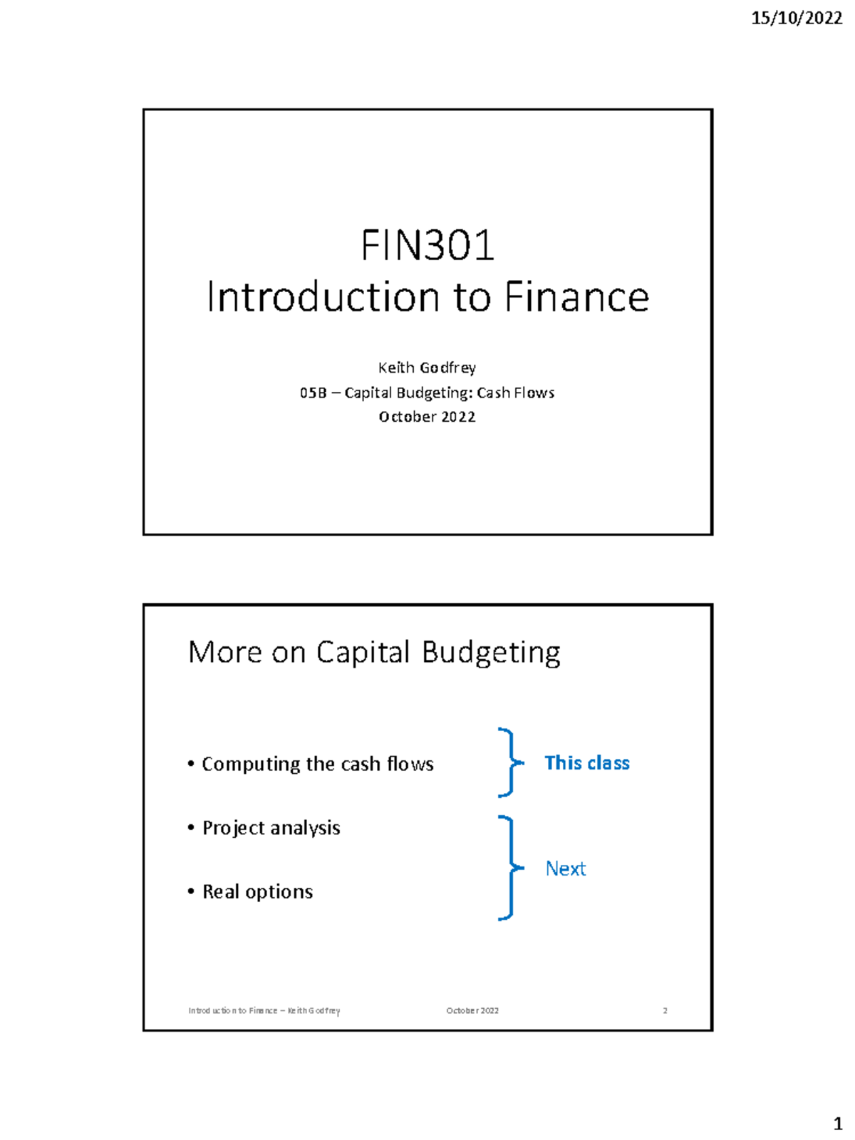 FIN 301 KG 05B Cash Flows in Capital Budgeting updated 20221015 - FIN ...
