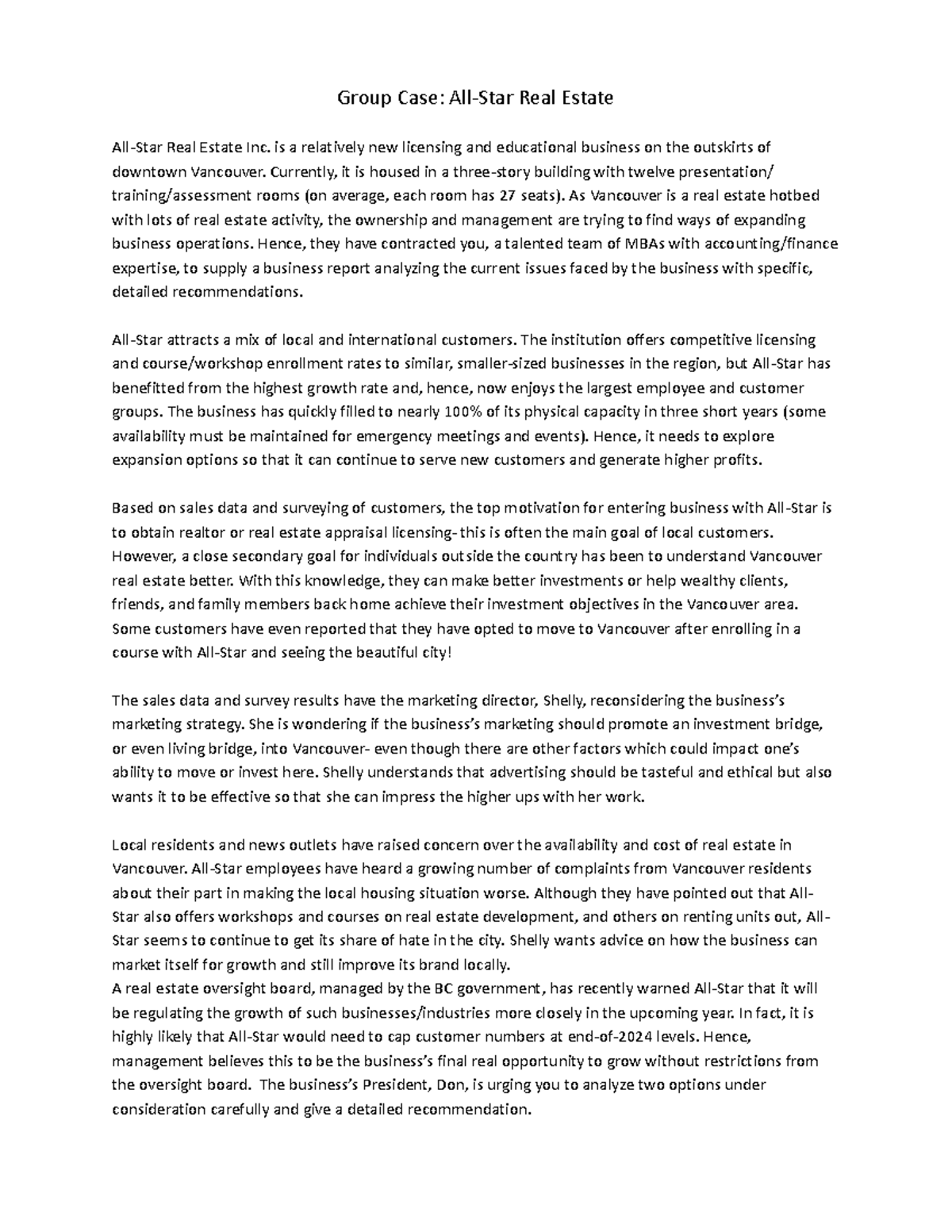 AllStar Real Estate Group Case Group Case AllStar Real Estate All