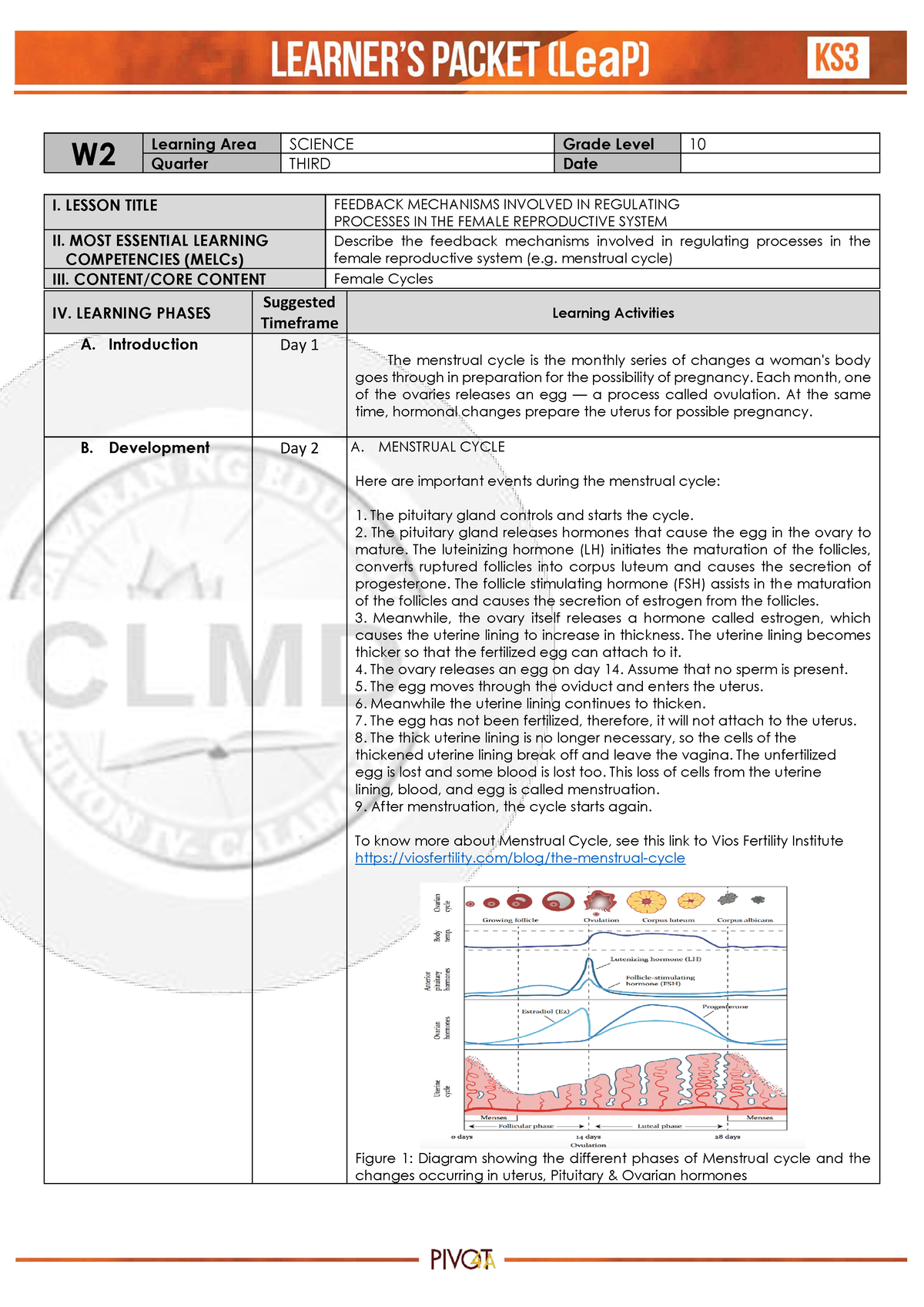 Lea P-Science-G10-Week 2-Q3 - W Learning Area SCIENCE Grade Level 10 ...