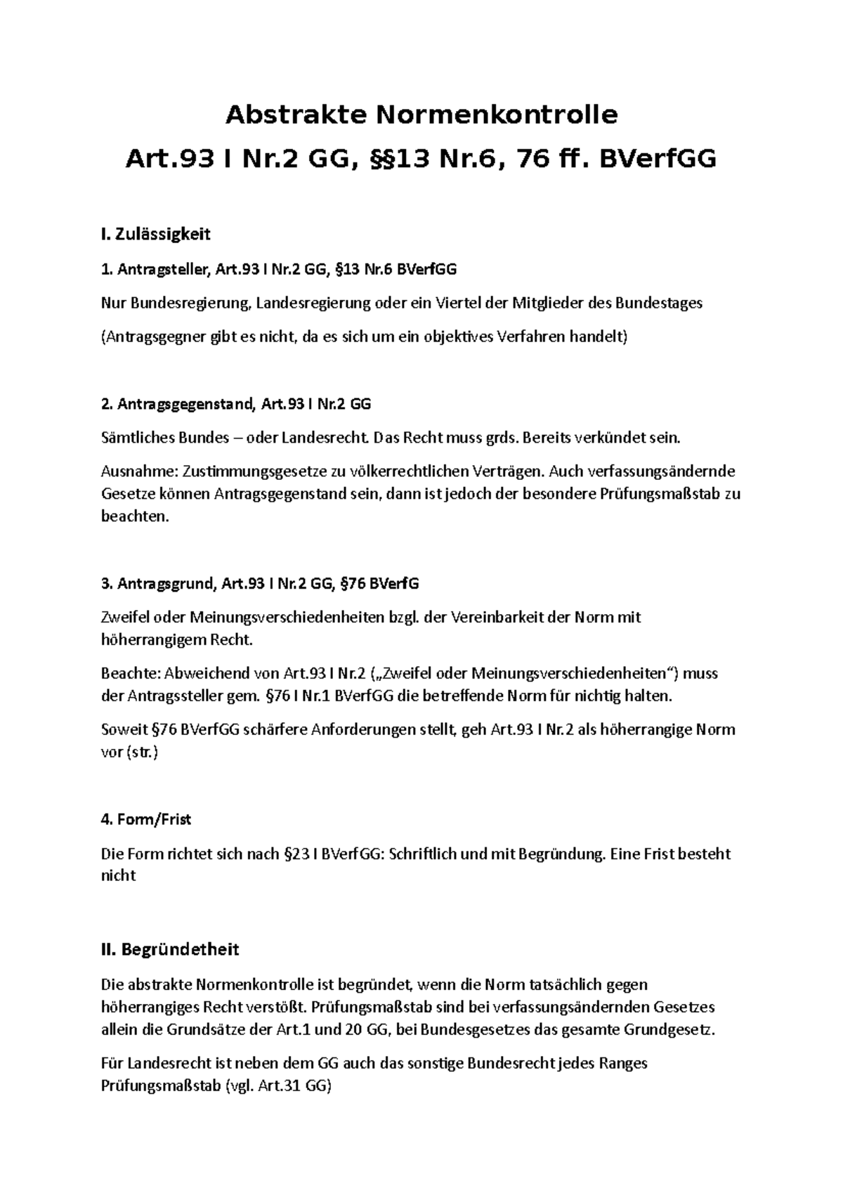 Unterschied Abstrakte Und Konkrete Normenkontrolle