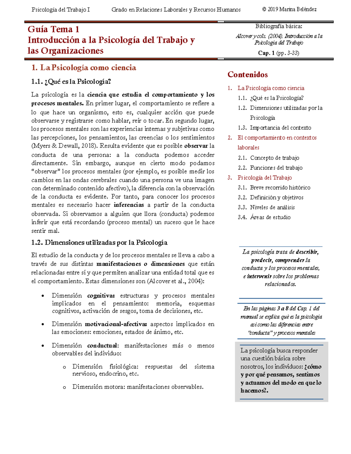 Guía Tema 1 - vevevev - Guía Tema 1 Introducción a la Psicología del ...