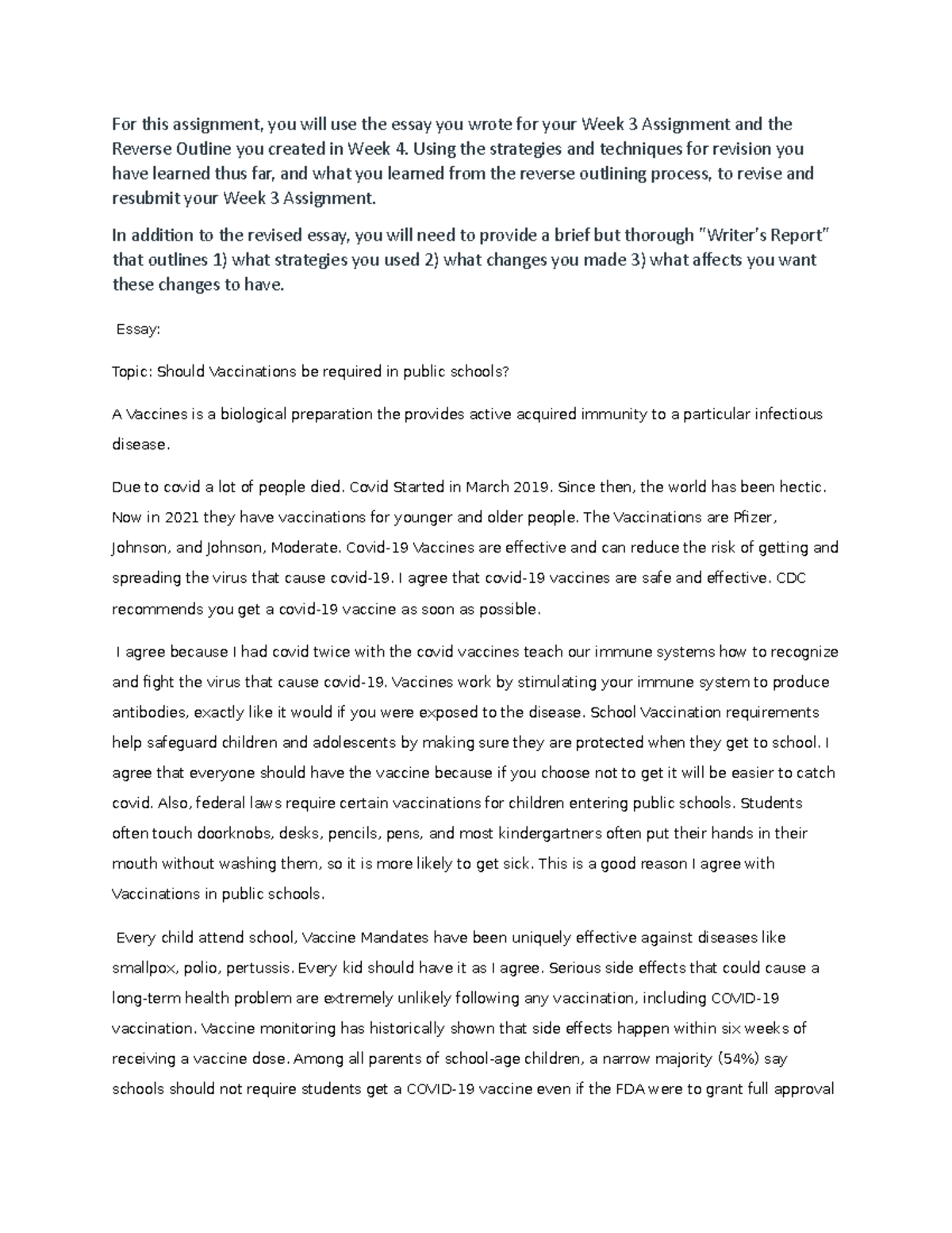 Notes about Covid during 2021 year - For this assignment, you will use ...