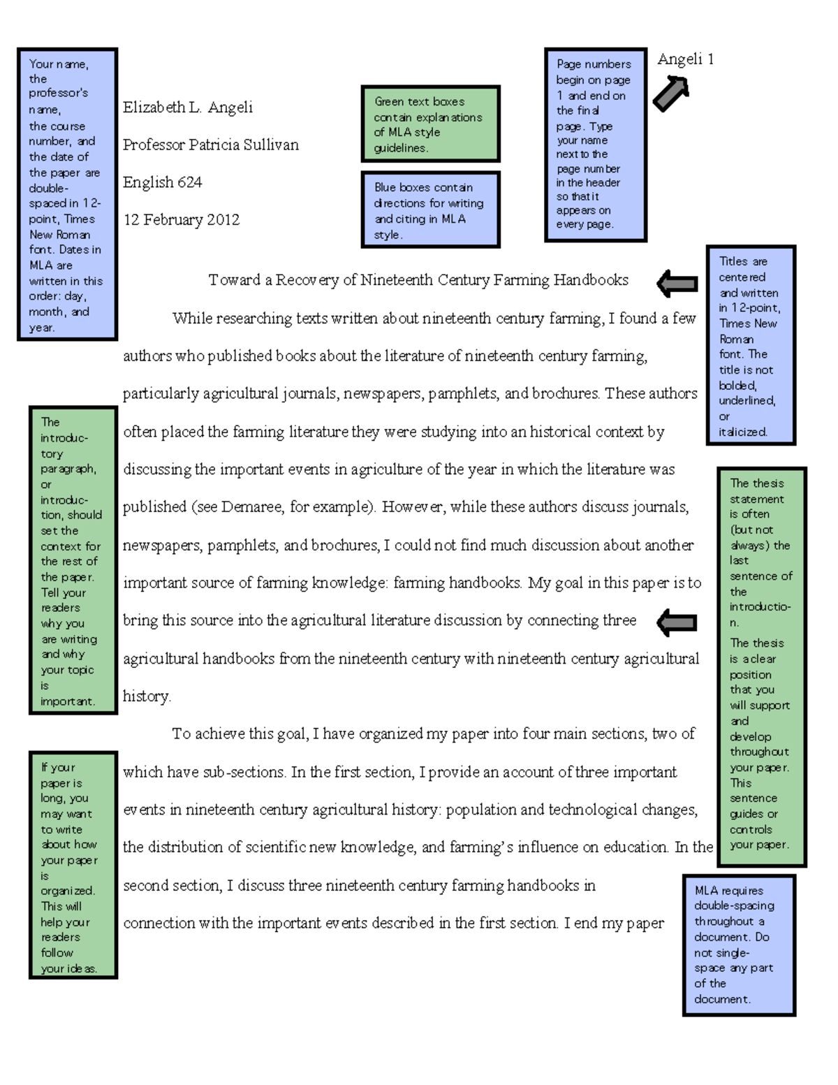 MLA Sample Format Paper - The thesis statement is often (but not always ...