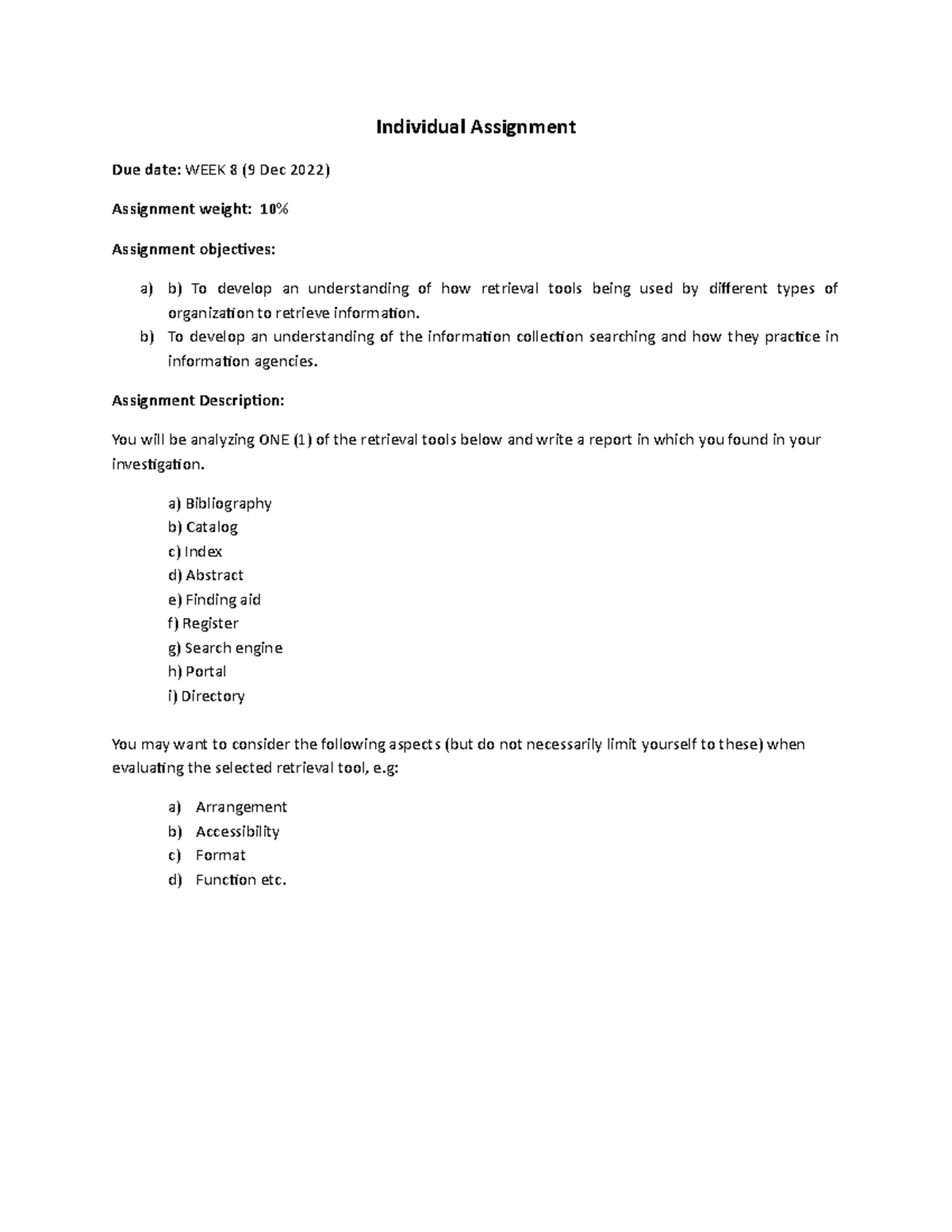 Individual assignment IMC451 Nov 22 - Individual Assignment Due date ...