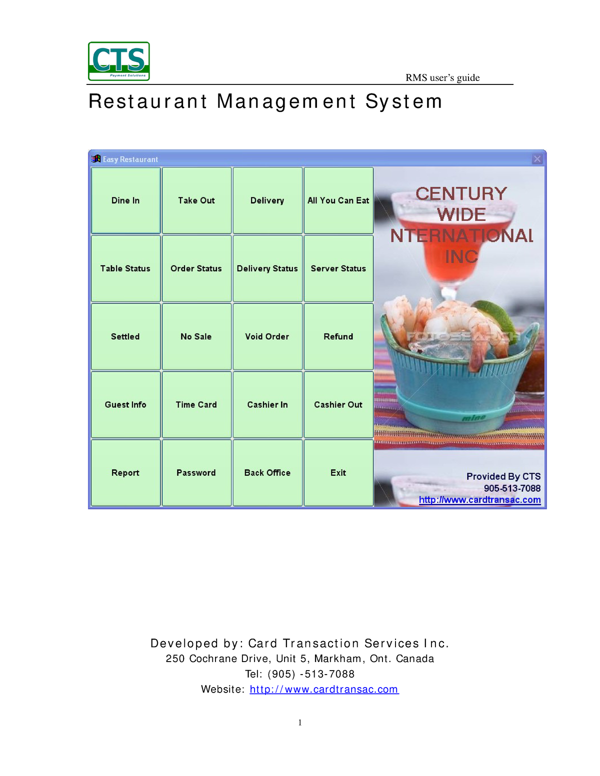 Restaurant Management System - Re S T A U R A N T M A N A G E M E N T ...