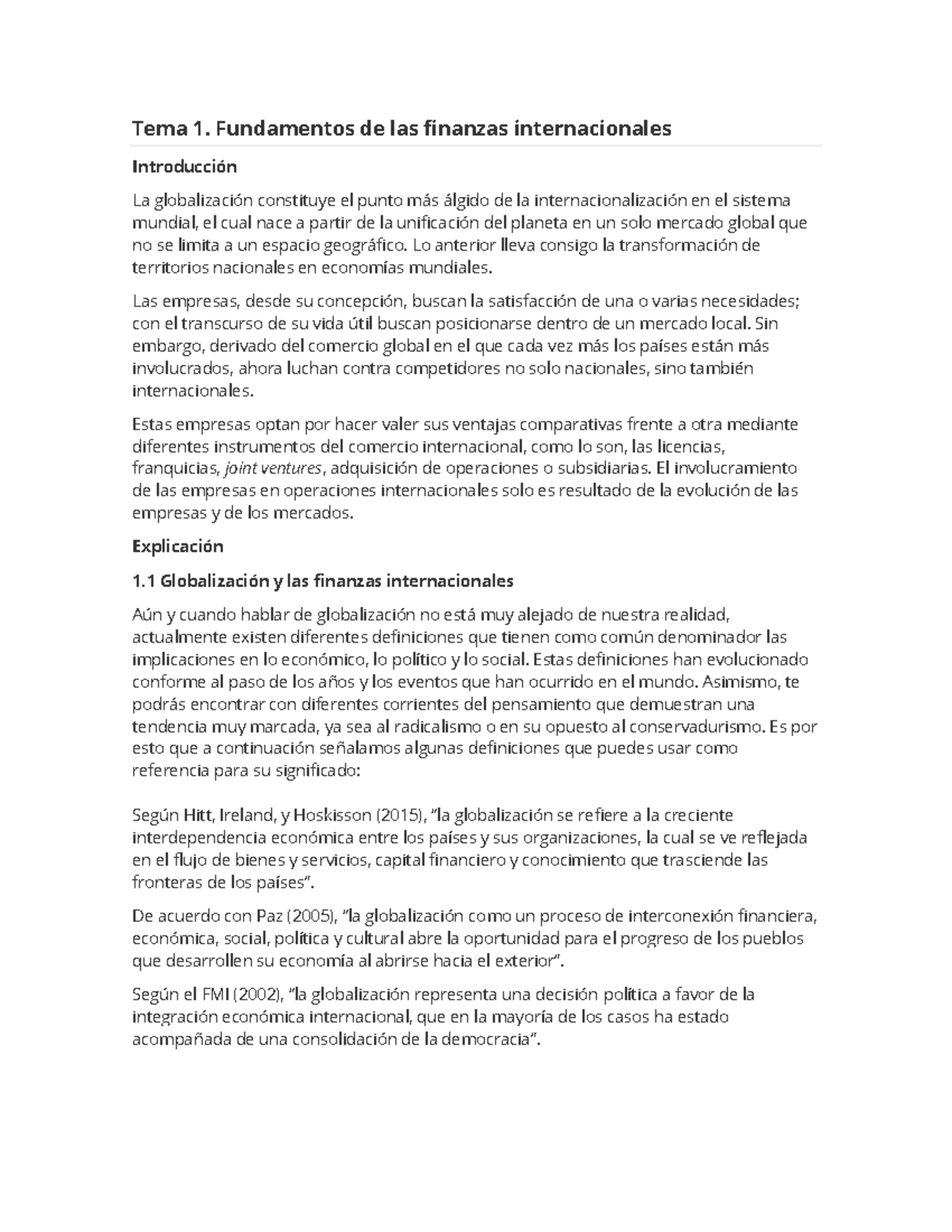 Temas Finanzas 1-15 - Tema 1. Fundamentos de las finanzas ...
