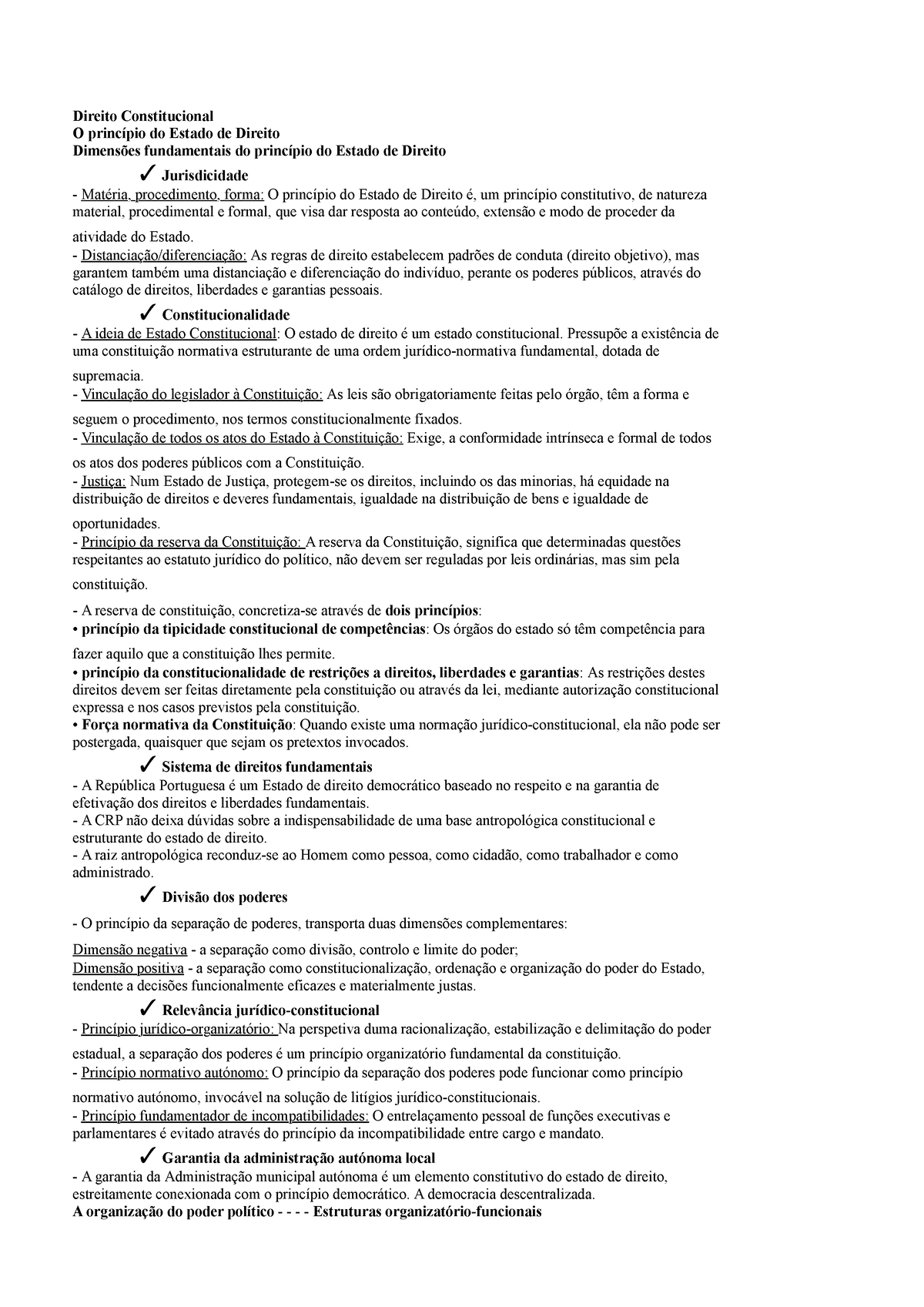 Direito Constitucional- resumos - Direito Constitucional O princípio do ...