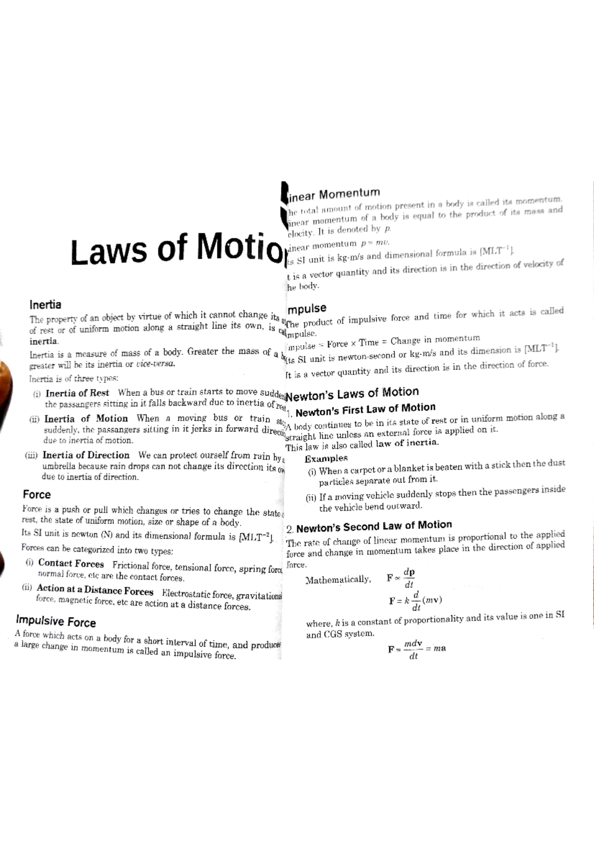 5.laws of motion - basics - Plus two science - Studocu