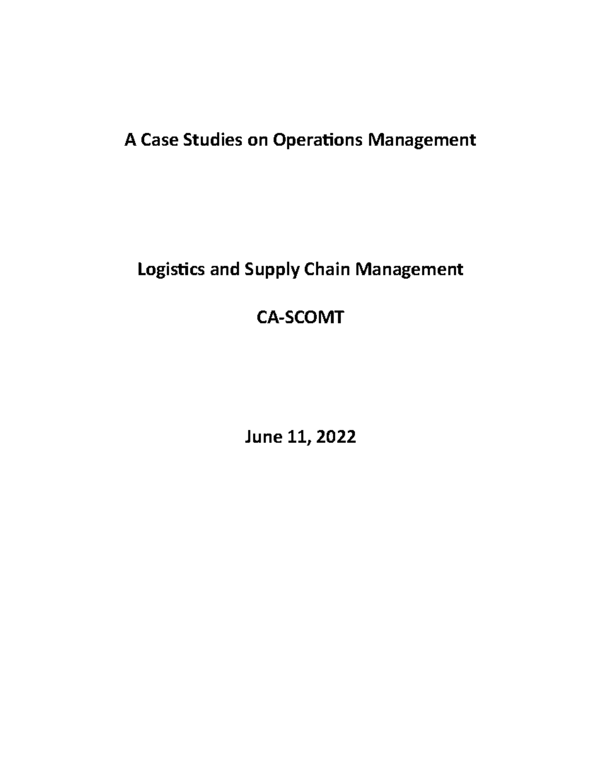 case study for operations management