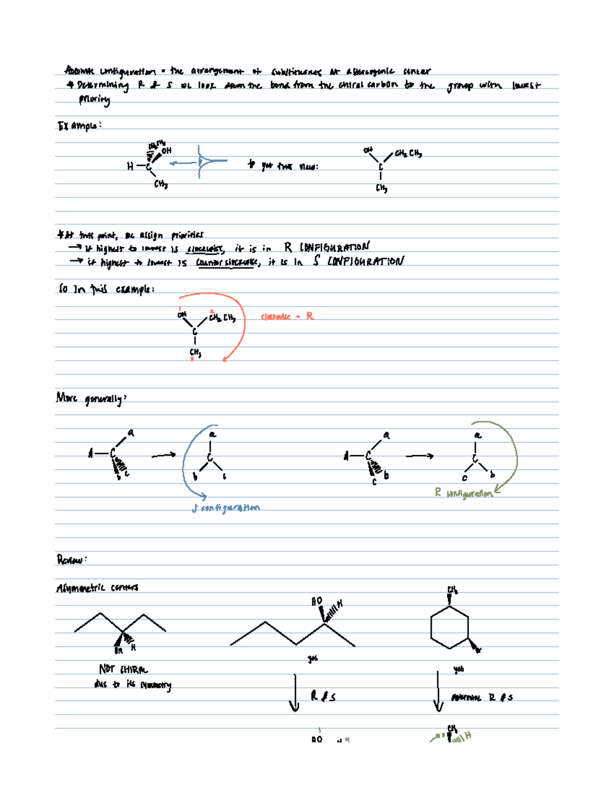 Orgo Lecture 9-19 - Falzone Fall 2022 - Absolute configuration the ...