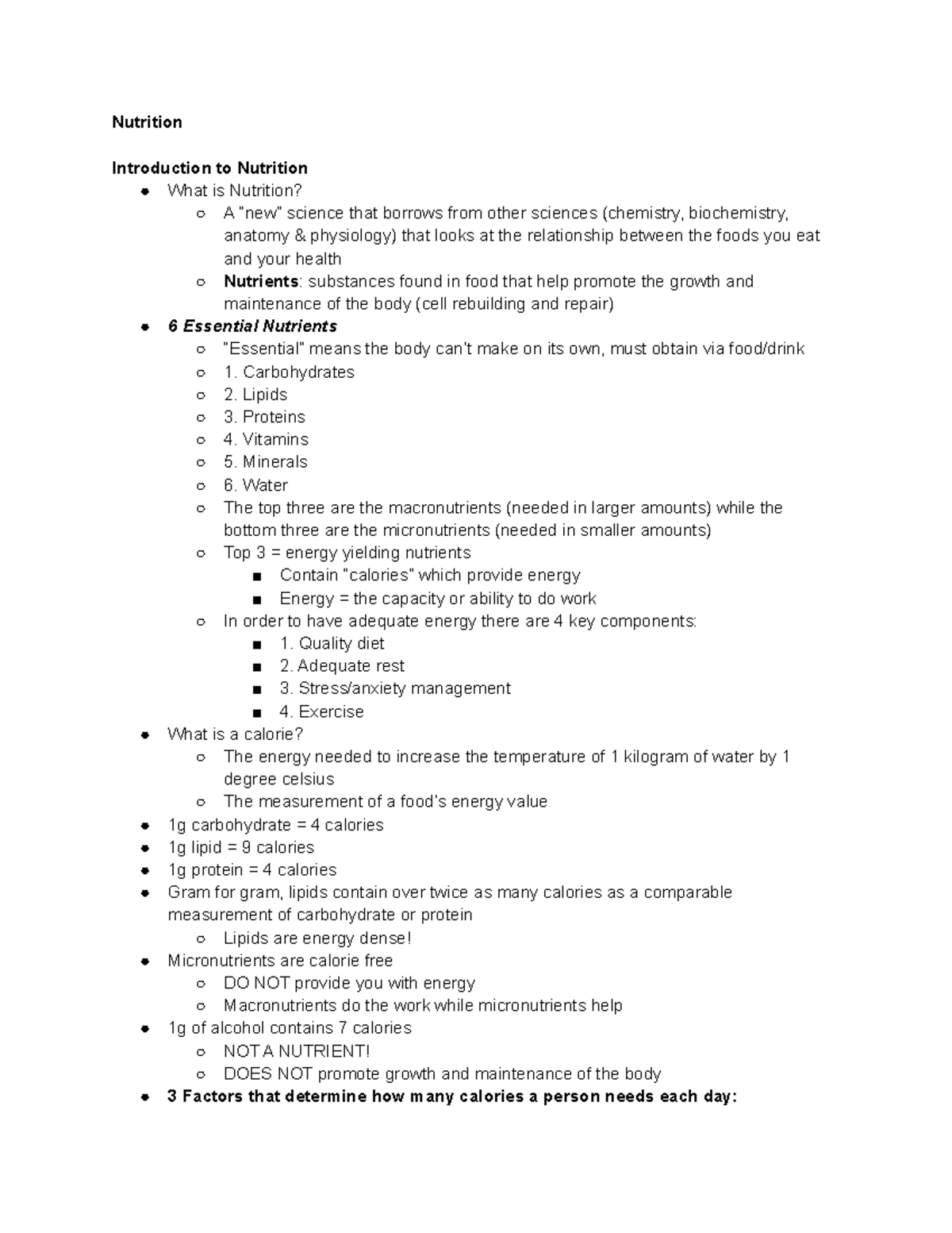 Nutrition Module 1 - Nutrition Introduction To Nutrition What Is ...