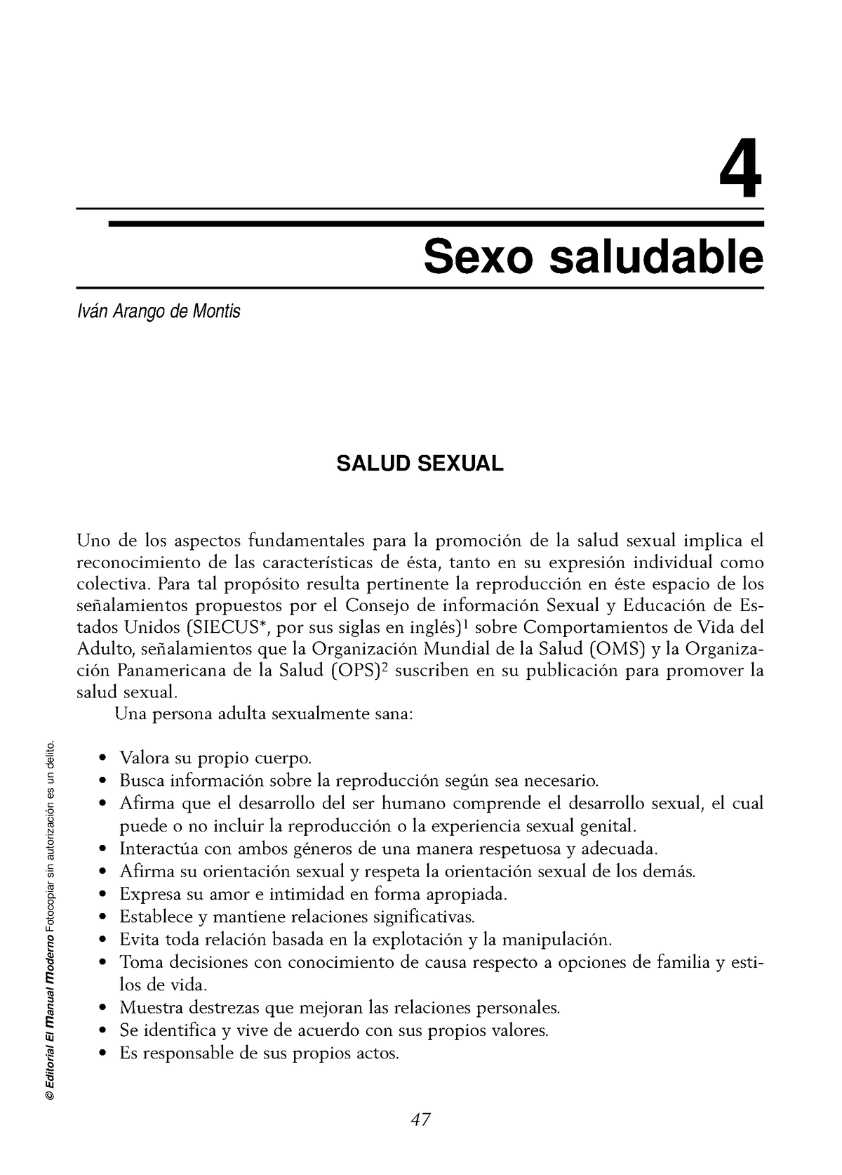 Sexualidad humana CAP 4 - SALUD SEXUAL Uno de los aspectos fundamentales  para la promoción de la - Studocu