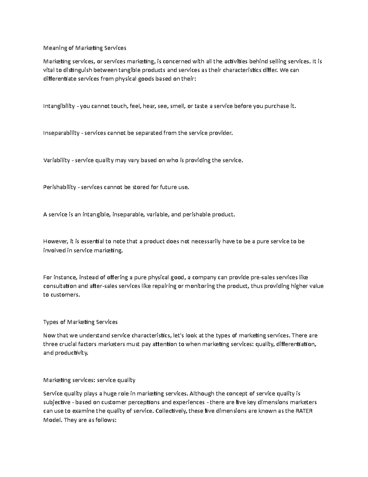 Marketing Services Meaning Of Marketing ServicesMarketing Services