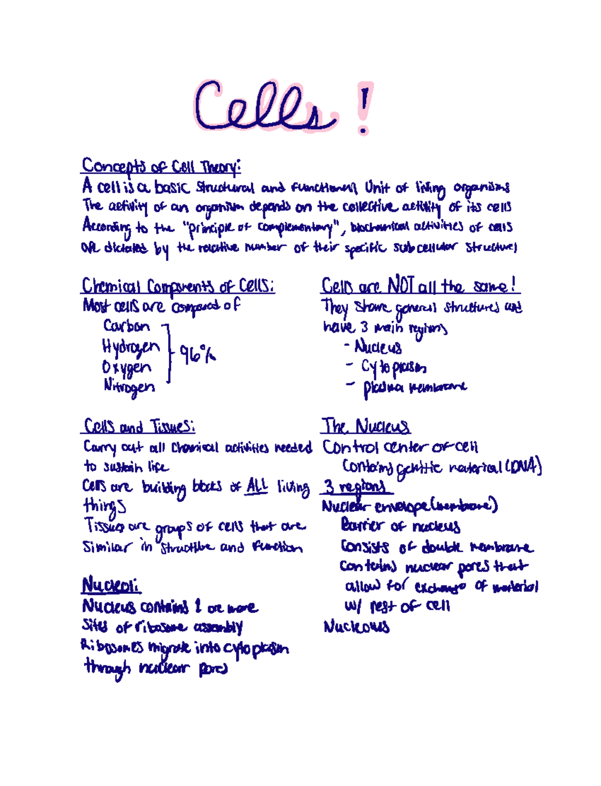 Chapter 3 Lecture Notes - Cells Concepts of Cell Theory Acellis a basic ...